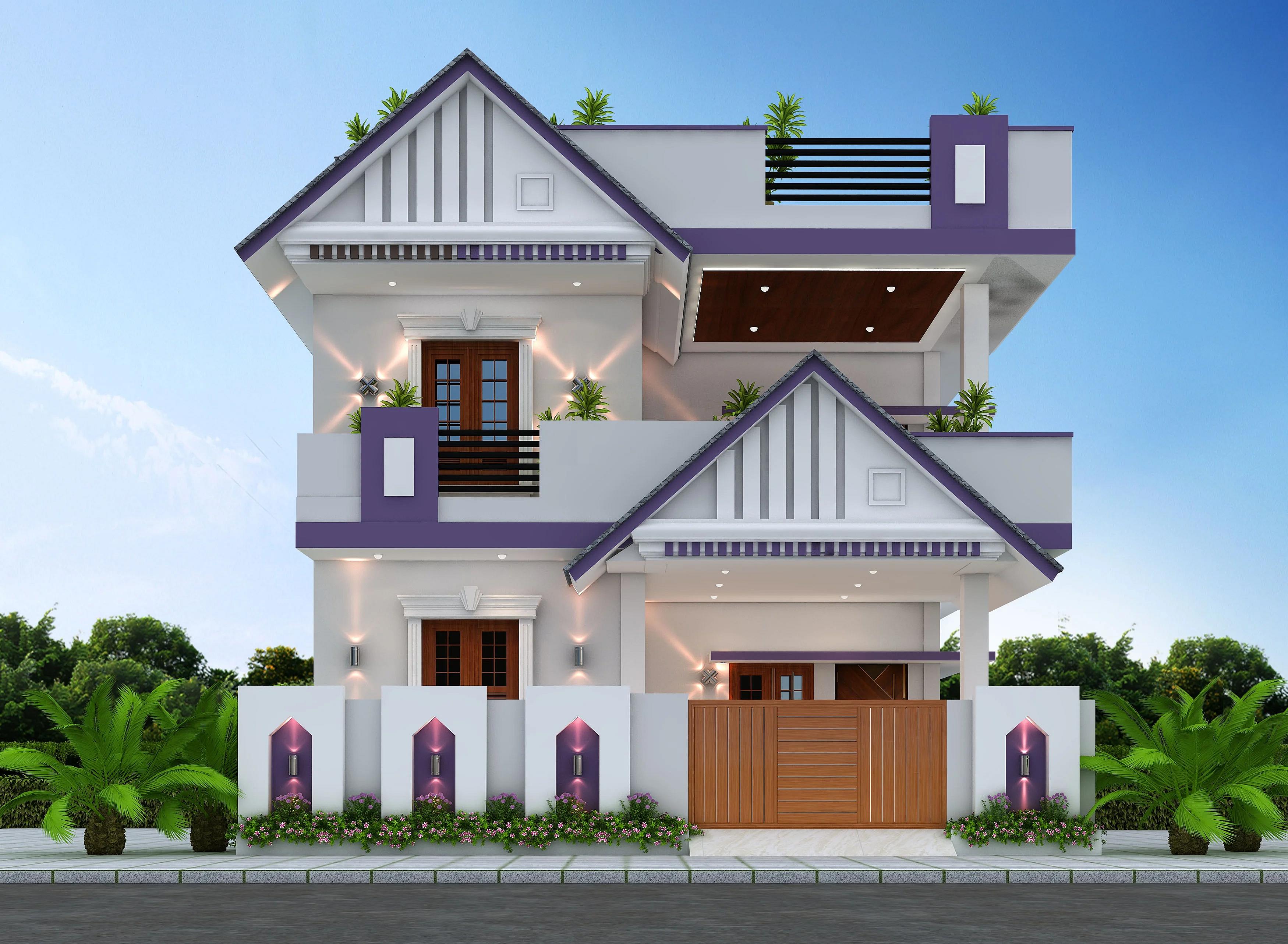 28X50 House plan- 1400 sqft Residential house design At Bangalore [KA] front elevation, 28x50 ft plot, 4 BHK, south facing, G+1, Bangalore
