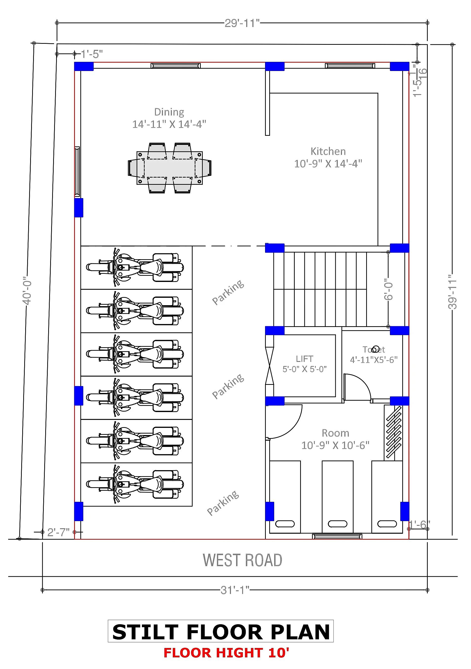 30X40 Hotel plan- 1200 sqft Commercial house design At Bangalore thumbnail 3 — Project ID 7675