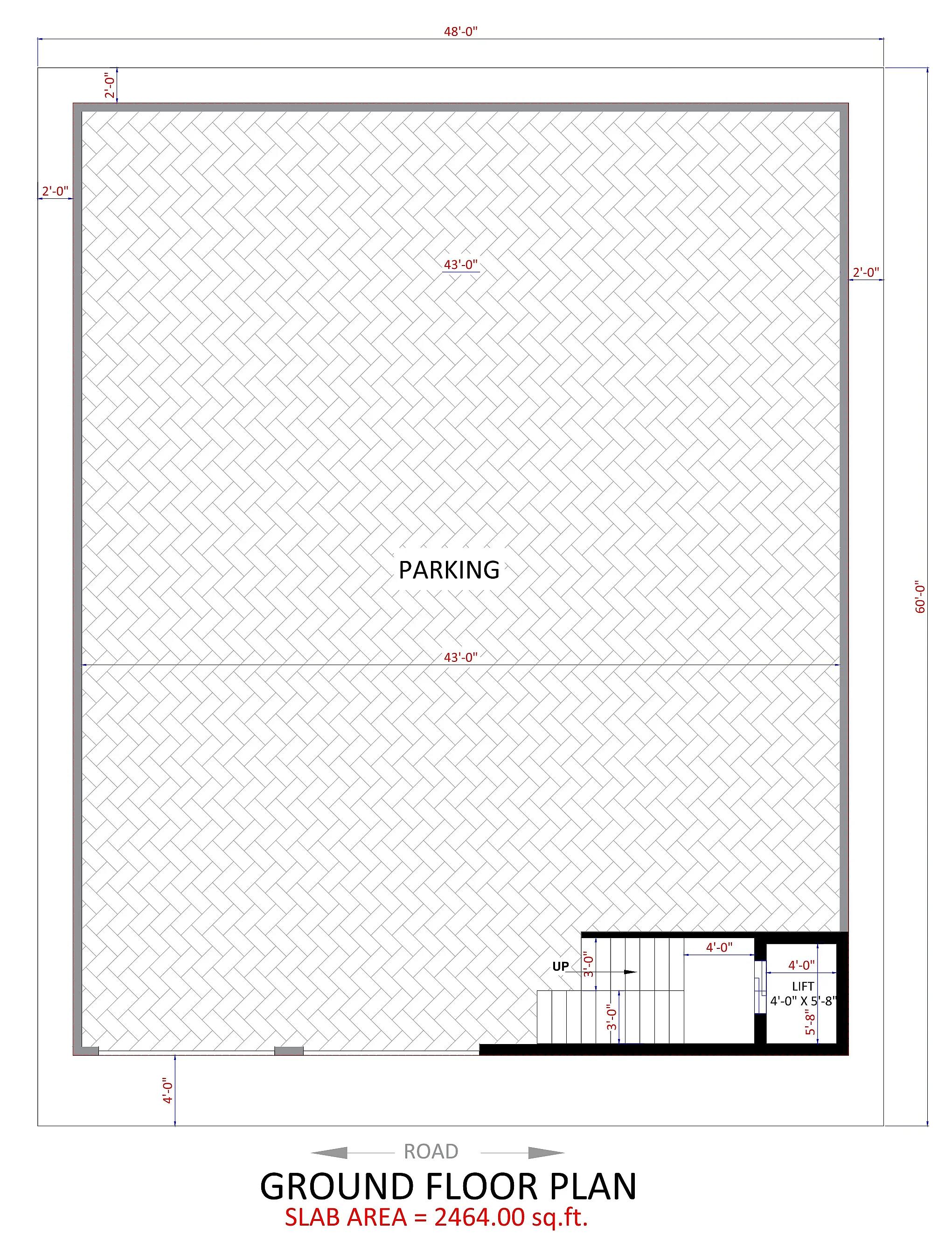 48X60 Hostel plan- 2880 sqft Commercial house design At Hyderabad thumbnail 2 — Project ID 7676