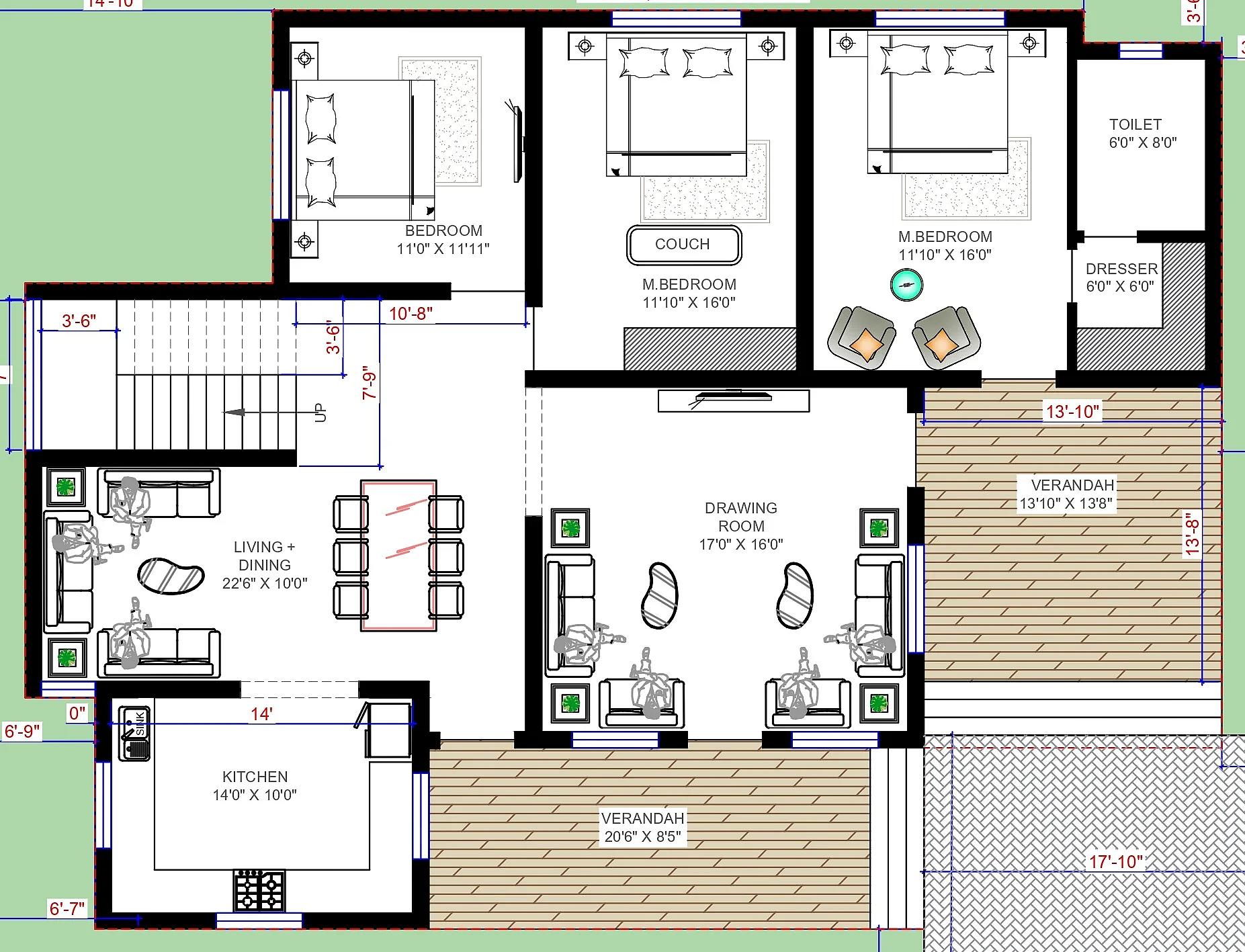 63X50 House plan- 3150 sqft Residential house design At Pathankot thumbnail 4 — Project ID 7717