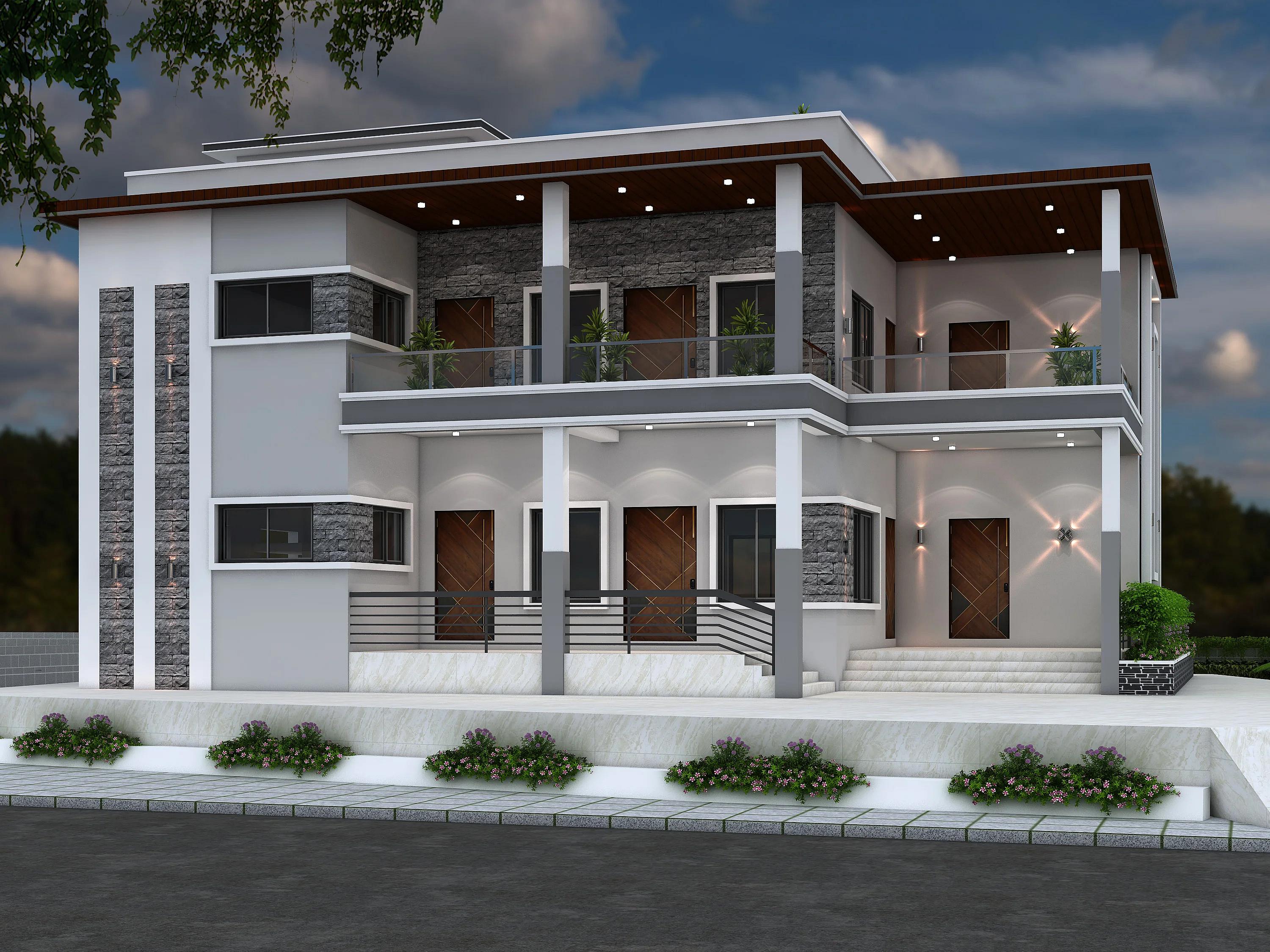 63X50 House plan- 3150 sqft Residential house design At Pathankot [PB] front elevation, 63x50 ft plot, 6 BHK, east facing, G+1, Pathankot
