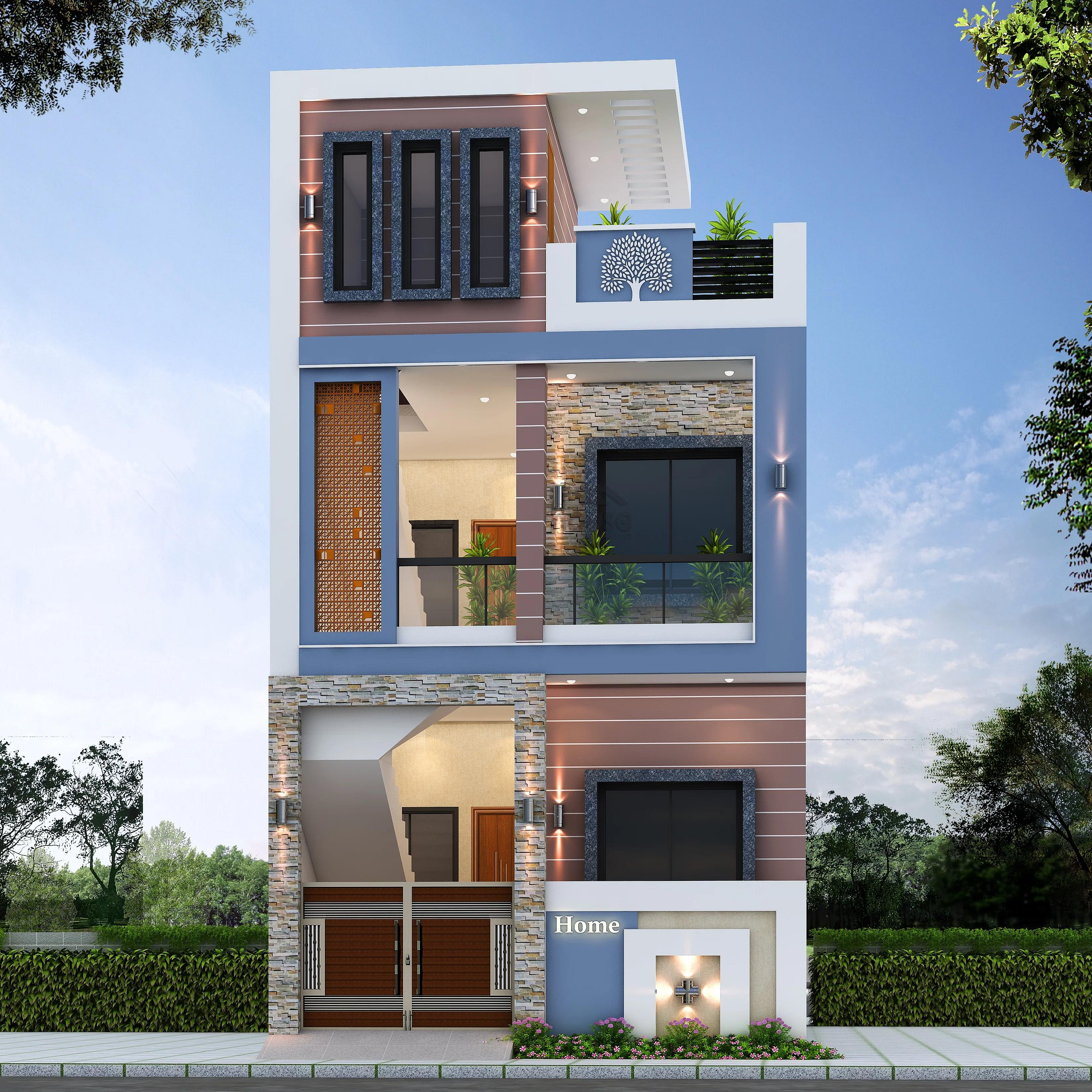 18X54 House plan- 972 sqft Residential house design At Indore — photo 1 — Project ID 7719