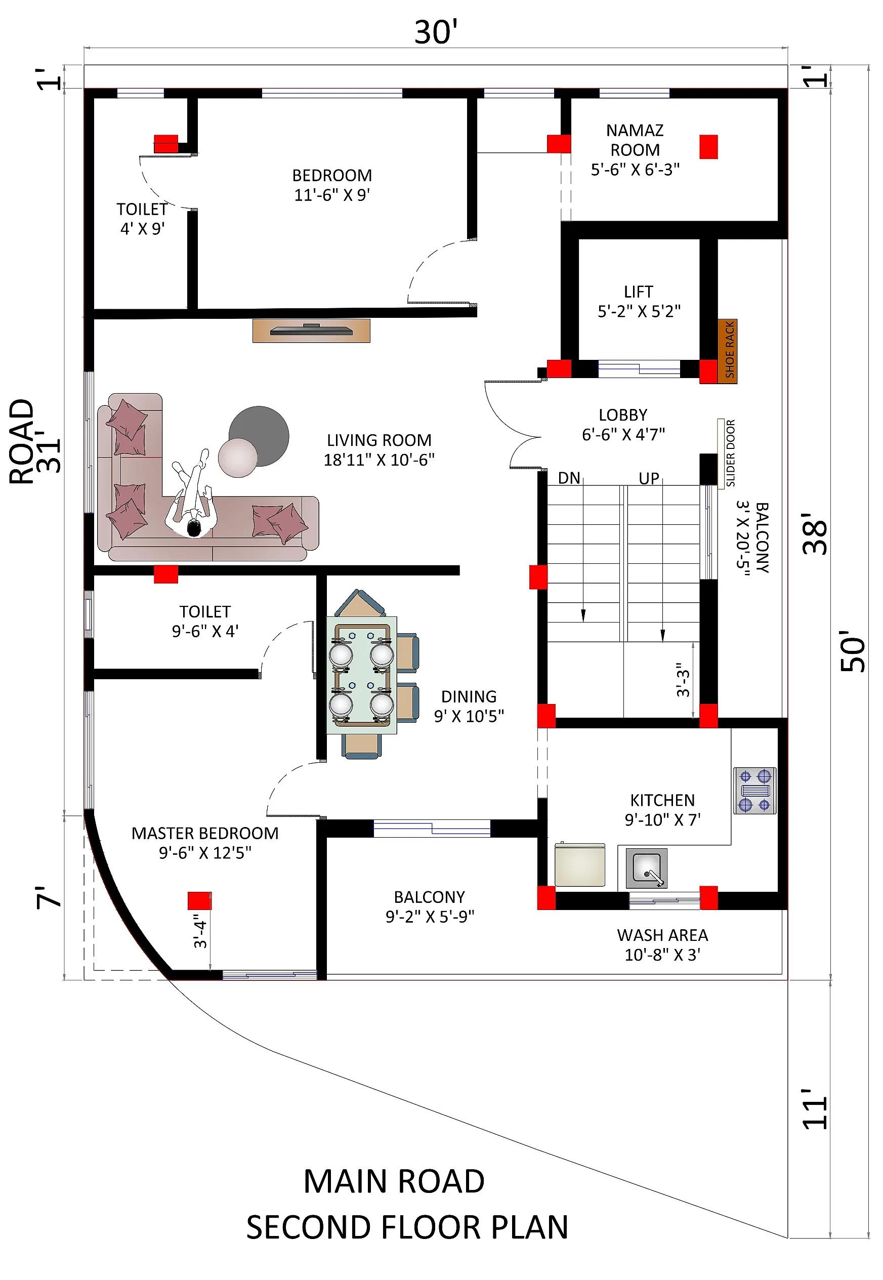30X50 House plan- 1500 sqft Residential Cum Commercial house design At Visakhapatnam thumbnail 2 — Project ID 7723