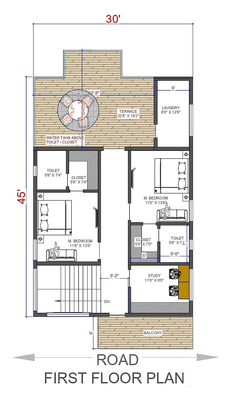 30X45 House plan- 1350 sqft Residential house design At Dimapur thumbnail 3 — Project ID 8121