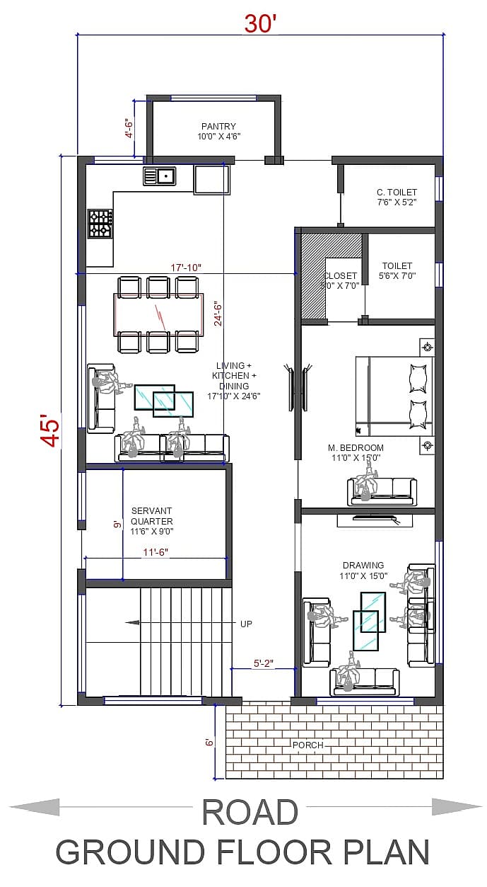 30X45 House plan- 1350 sqft Residential house design At Dimapur thumbnail 2 — Project ID 8121