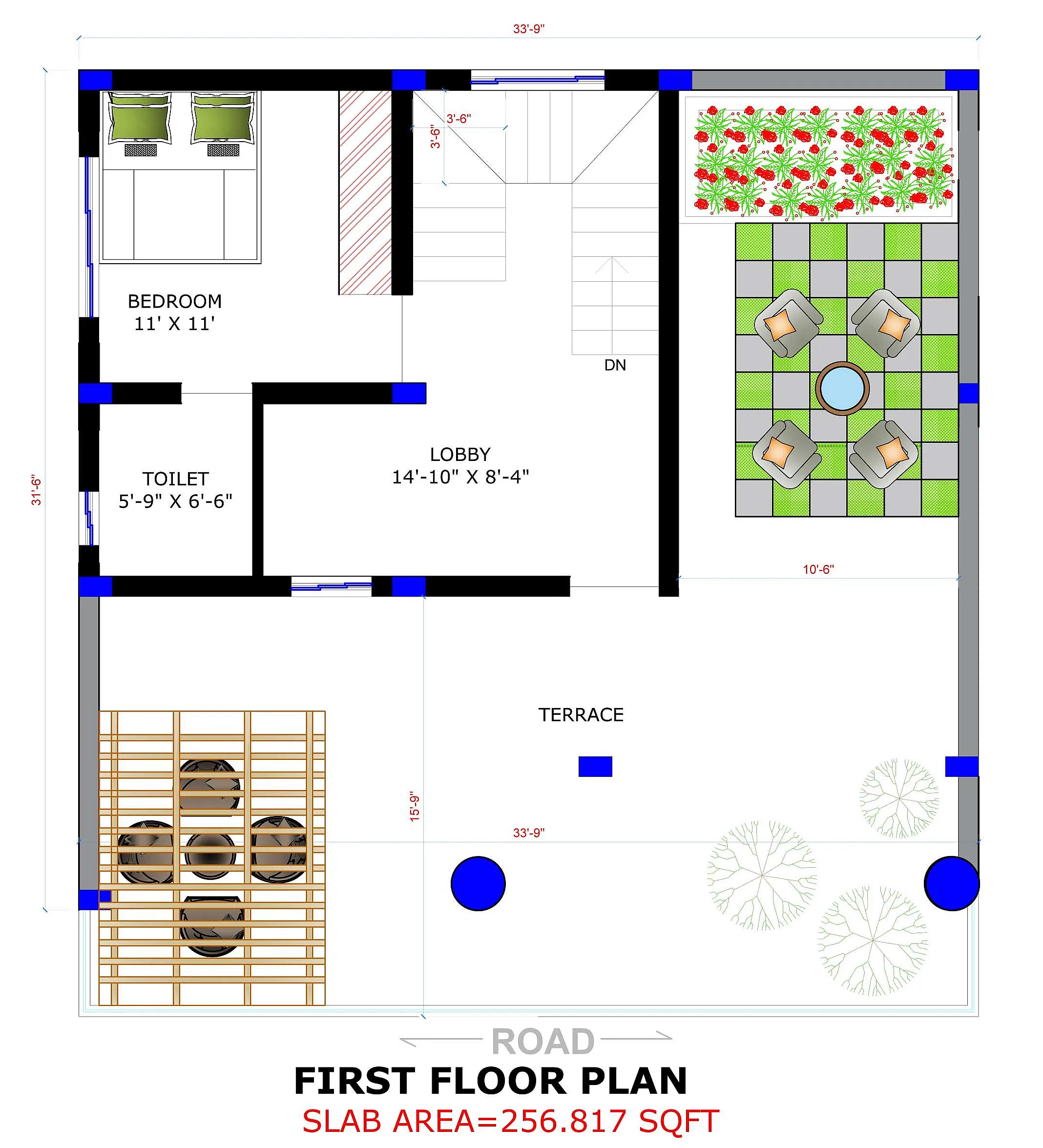 50X40 House plan- 2000 sqft Residential house design At Bhojpur thumbnail 3 — Project ID 8405