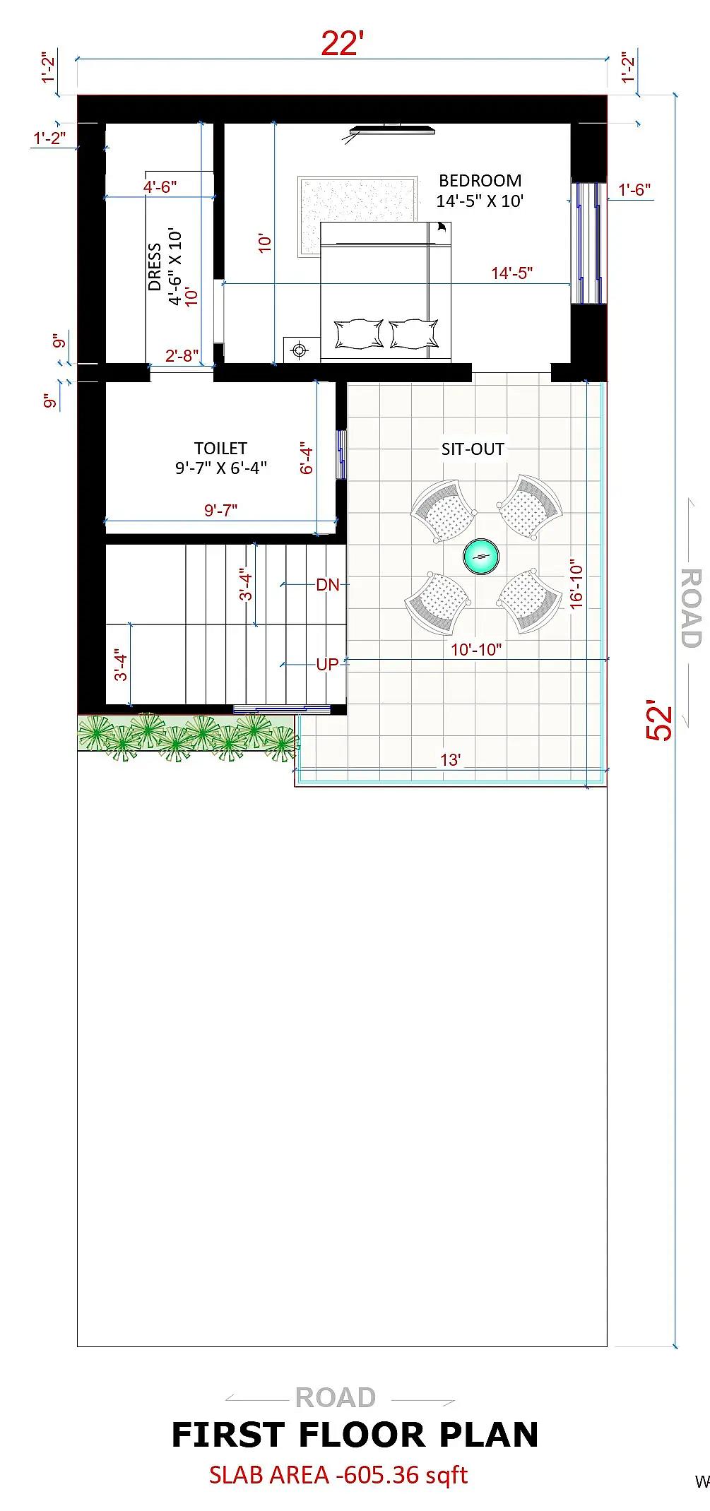 22X52 House plan- 1144 sqft Residential house design At prayagraj thumbnail 2 — Project ID 8407