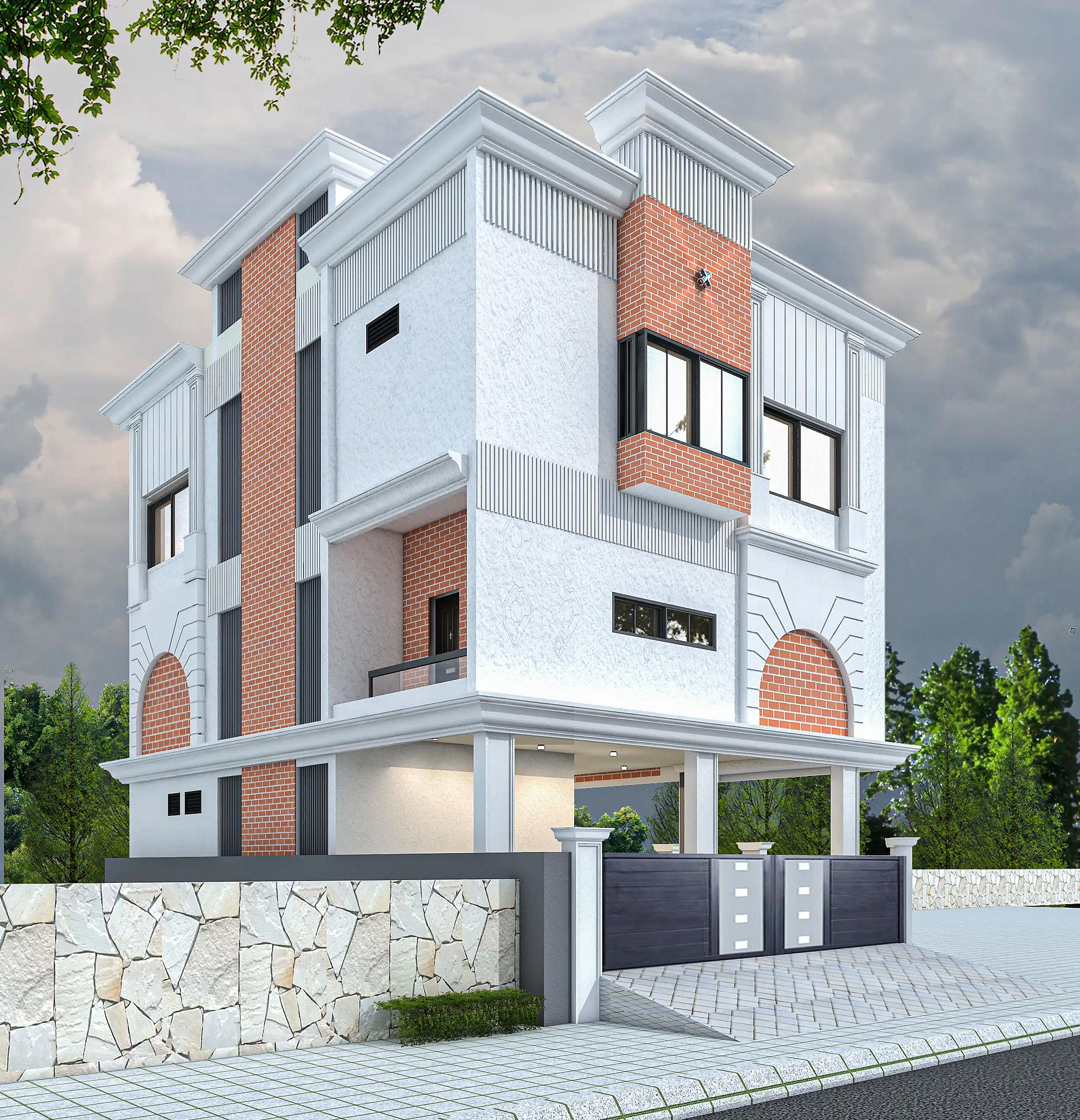 35X47 House plan- 1645 sqft Residential house design At Chennai thumbnail 2 — Project ID 8414