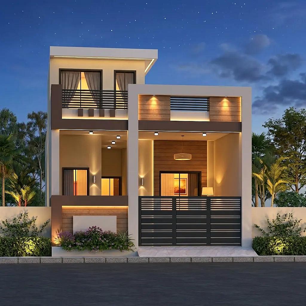 20X50 House plan- 1000 sqft Residential house design At Banbasa [UT] front elevation, 20x50 ft plot, 2 BHK, south facing, single floor, Banbasa