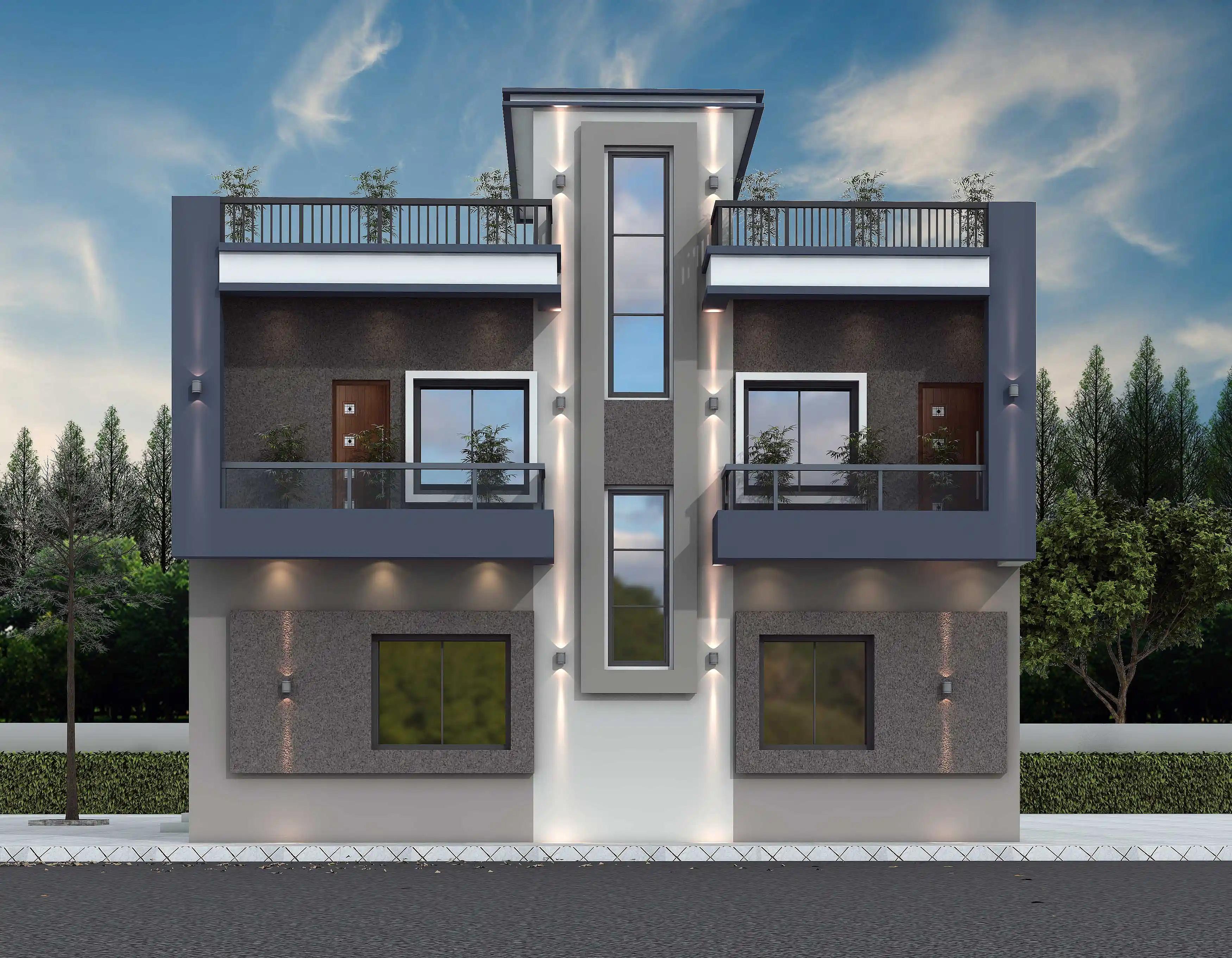 33X36 House plan- 1188 sqft Residential house design At Kendujhar [OR] front elevation, 33x36 ft plot, 3 BHK, north facing, G+1, Kendujhar
