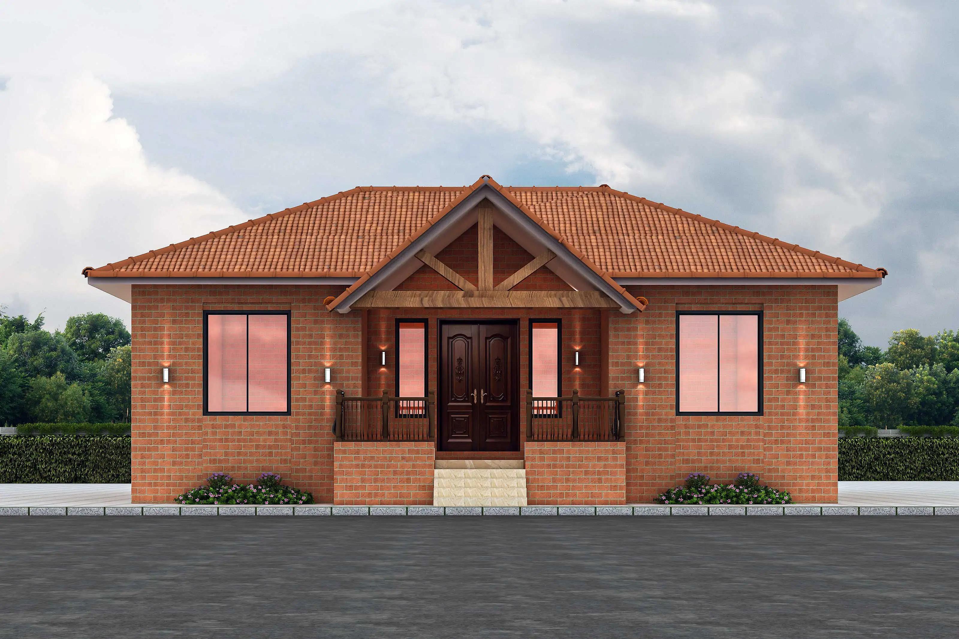 40X35 House plan- 1400 sqft Residential house design At Bangalore [KA] front elevation, 40x35 ft plot, 3 BHK, north facing, single floor, Bangalore