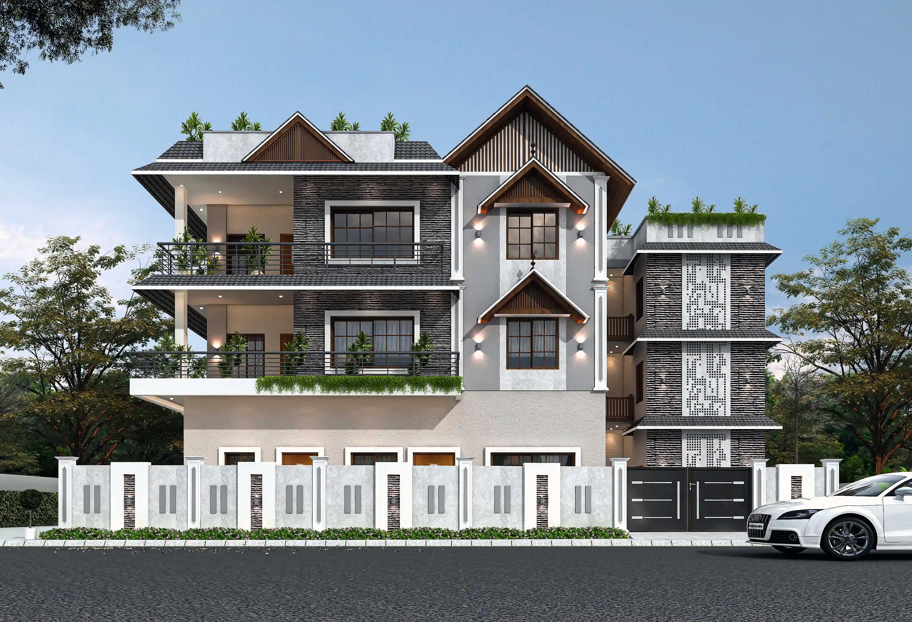 41X25 House plan- 1025 sqft Residential Cum Commercial house design At Cuttack [OR] front elevation, 41x25 ft plot, north facing, G+2, Cuttack