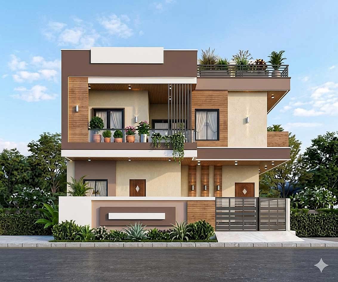 33X39 House plan- 1287 sqft Residential house design At Chennai [TN] front elevation, 33x39 ft plot, 3 BHK, north facing, G+1, Chennai
