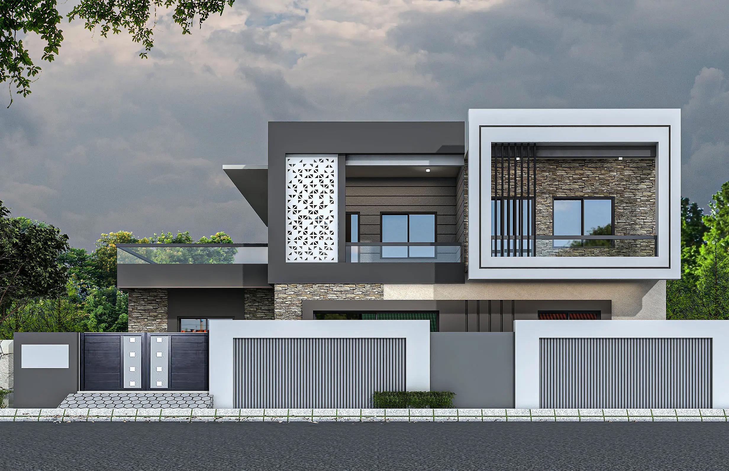 61X71 House plan- 4331 sqft Residential house design At Purunakatak — photo 1 — Project ID 8488