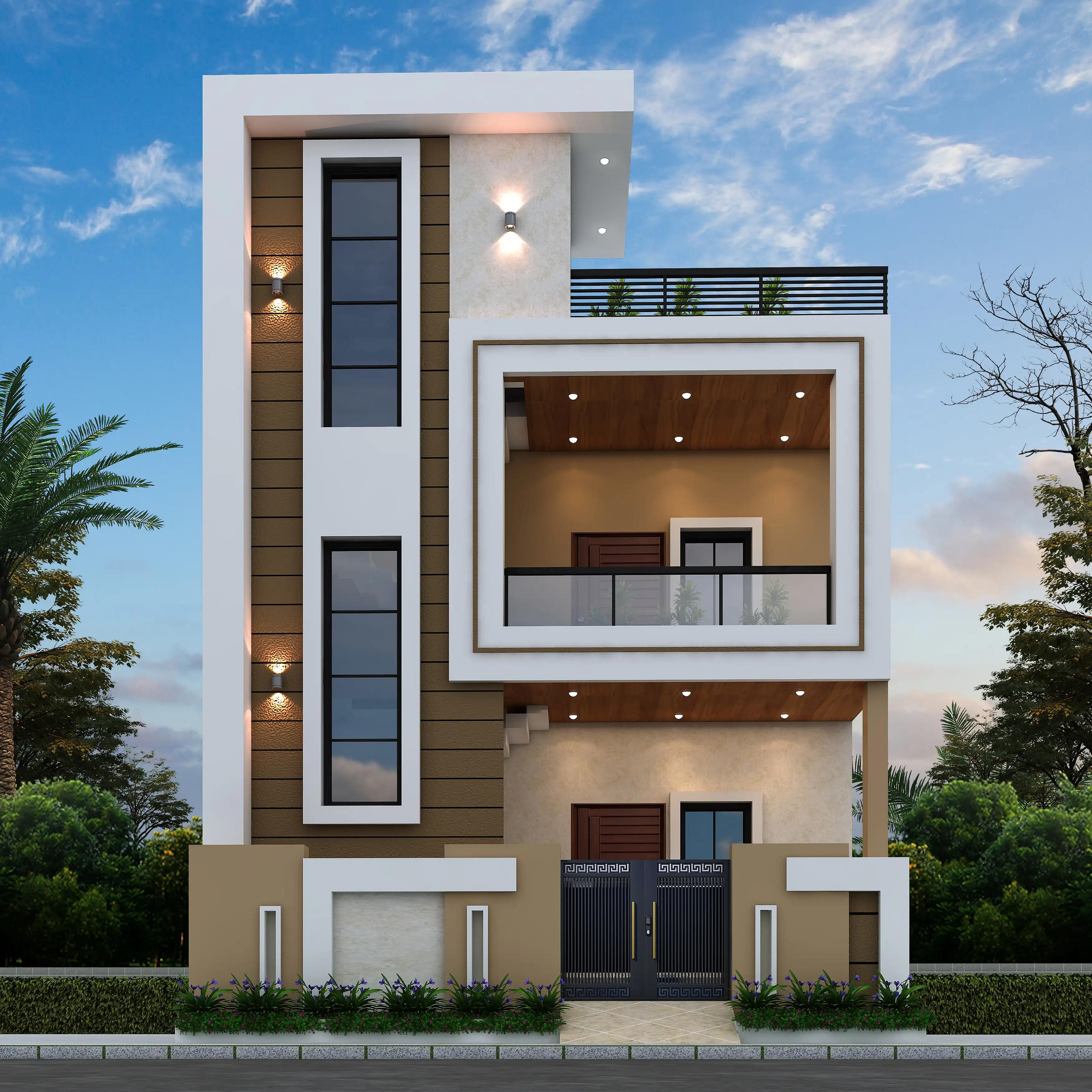 25X52 House plan- 1300 sqft Residential house design At Sagar thumbnail 1 — Project ID 8490