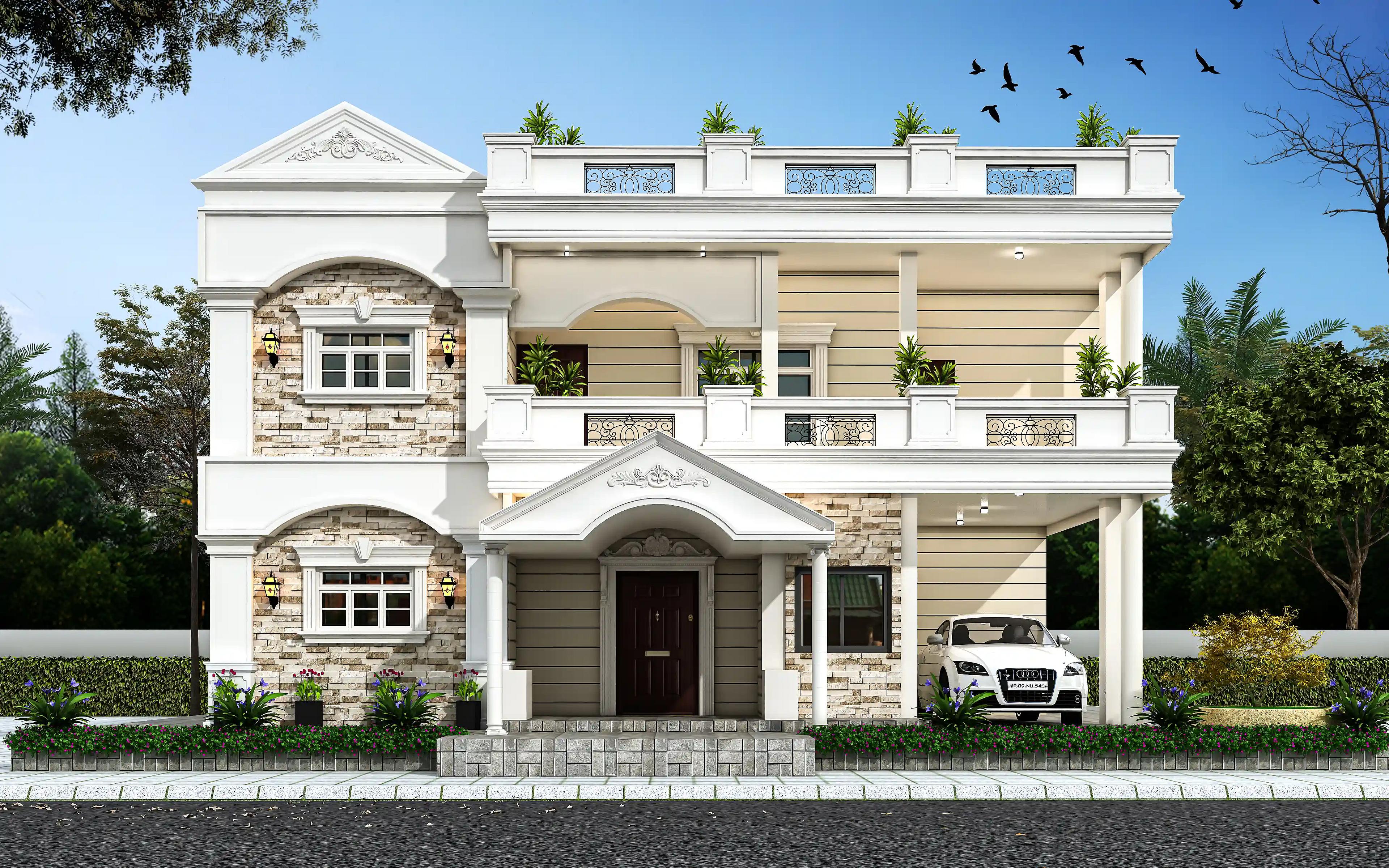 58X34 House plan- 1972 sqft Residential house design At Patna — photo 1 — Project ID 8493