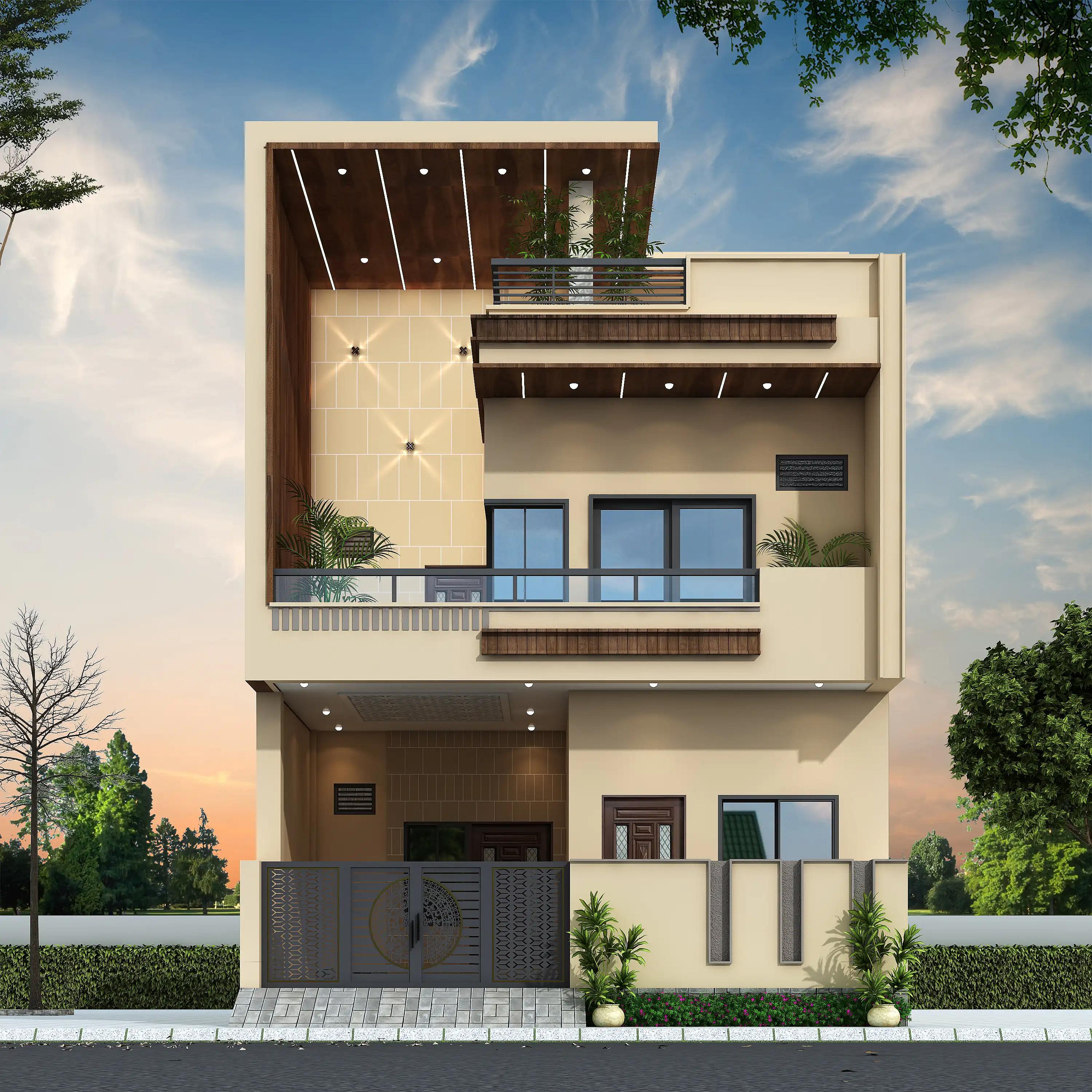 26X53 House plan- 1378 sqft Residential house design At Noida — photo 1 — Project ID 8497
