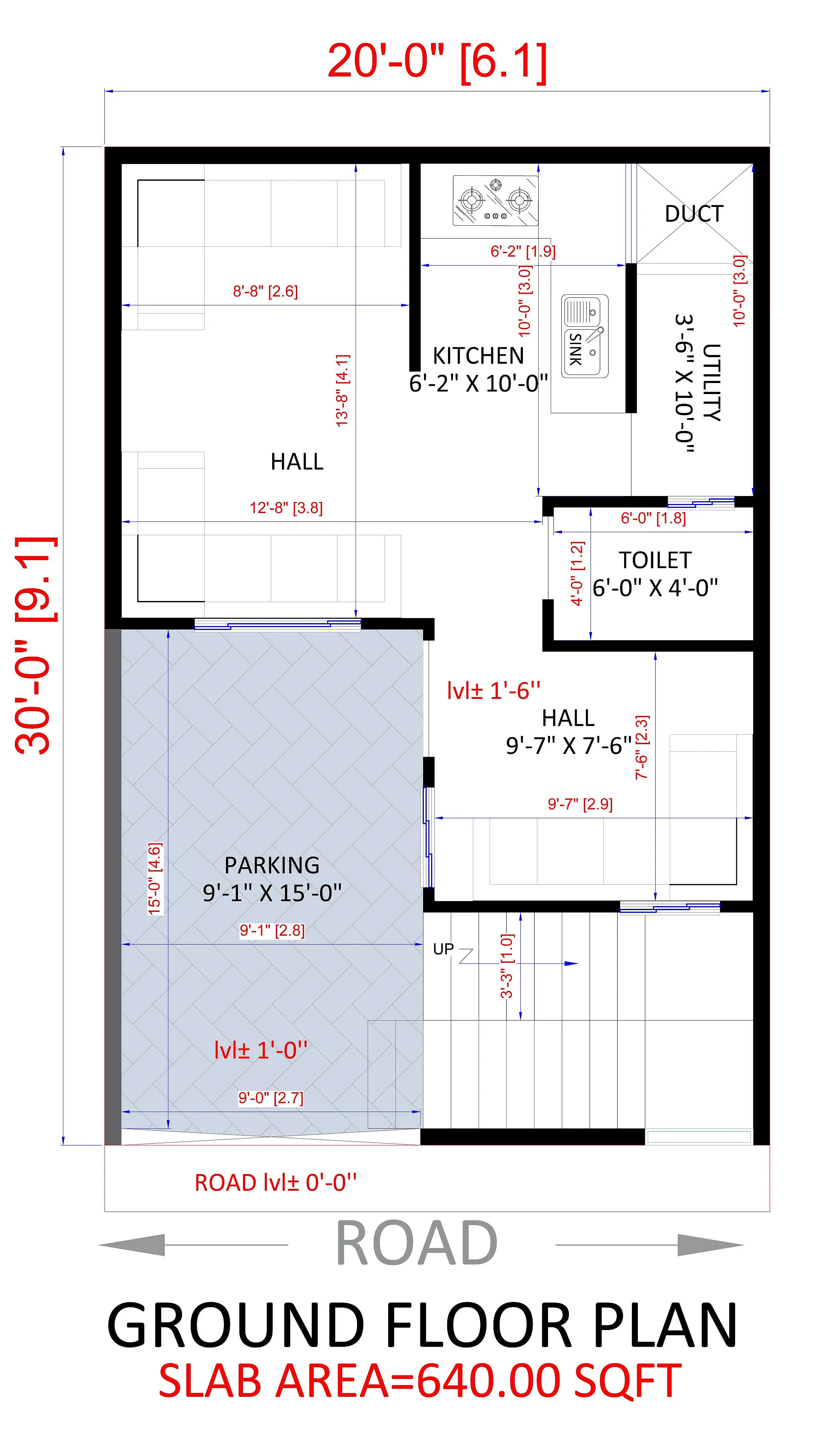 20X30 House plan- 600 sqft Residential house design At Bangalore thumbnail 2 — Project ID 8502