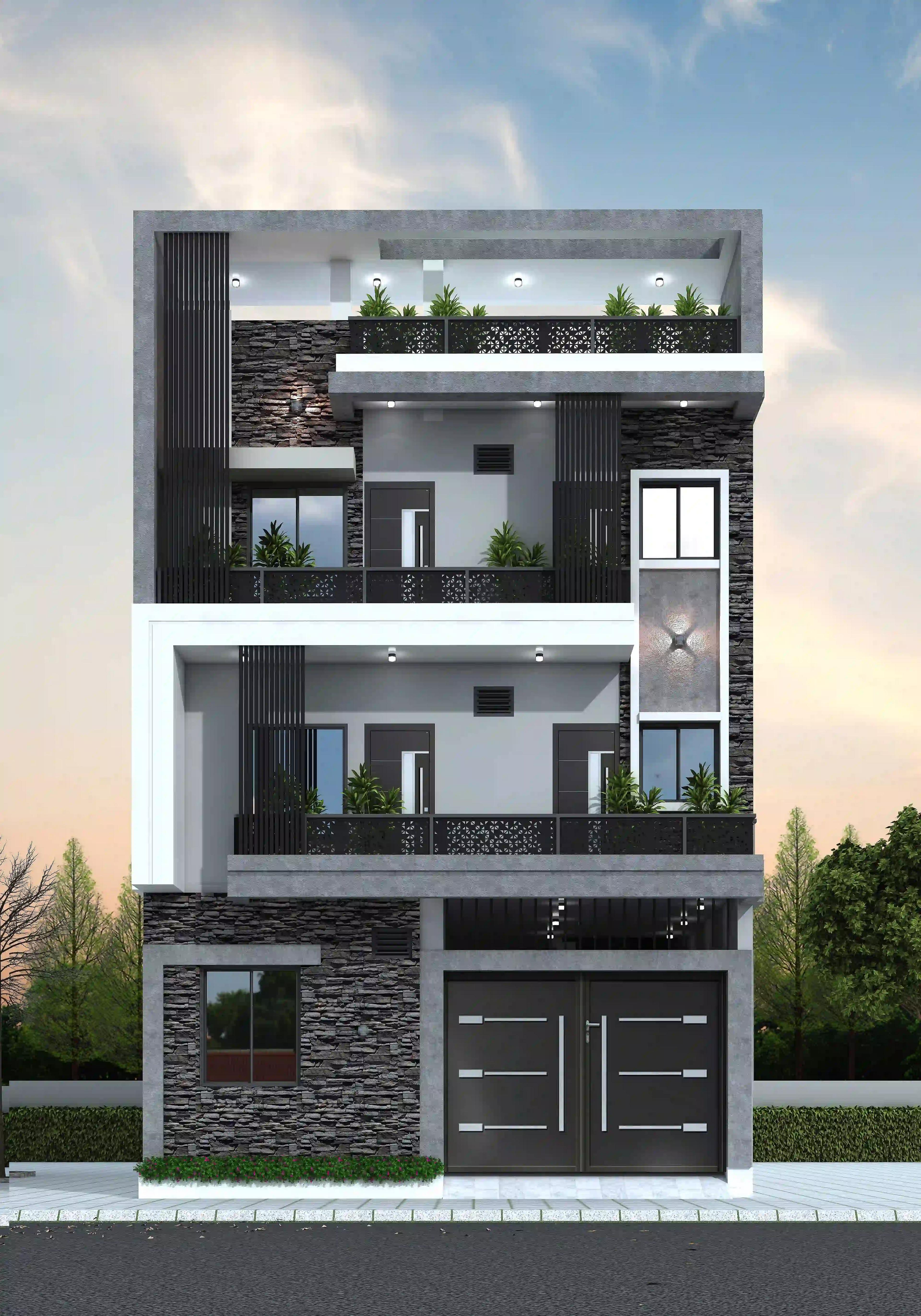 30X53 Apartment plan- 1590 sqft Residential Cum Commercial house design At Bijnor thumbnail 1 — Project ID 8505