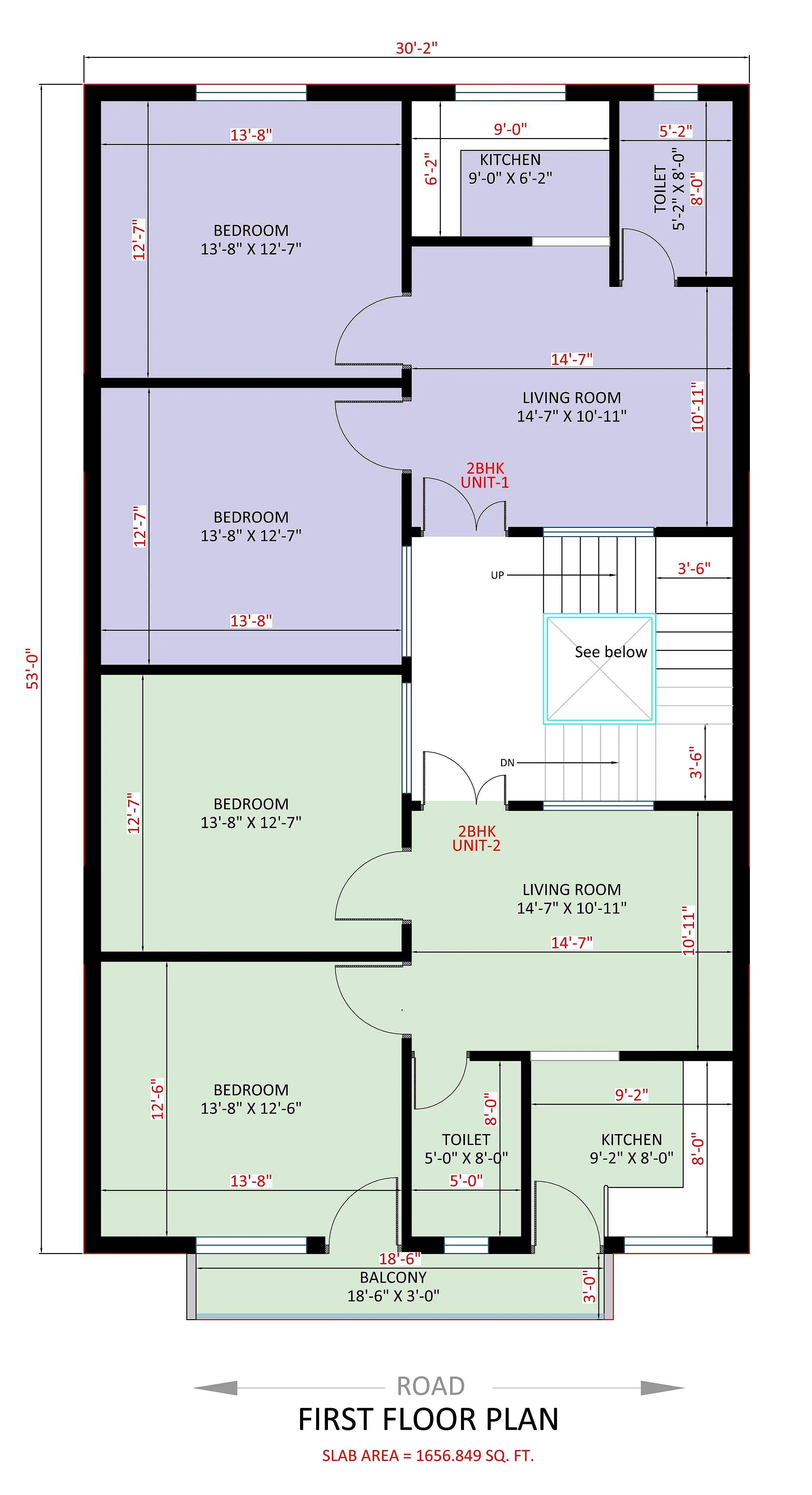 30X53 Apartment plan- 1590 sqft Residential Cum Commercial house design At Bijnor thumbnail 3 — Project ID 8505