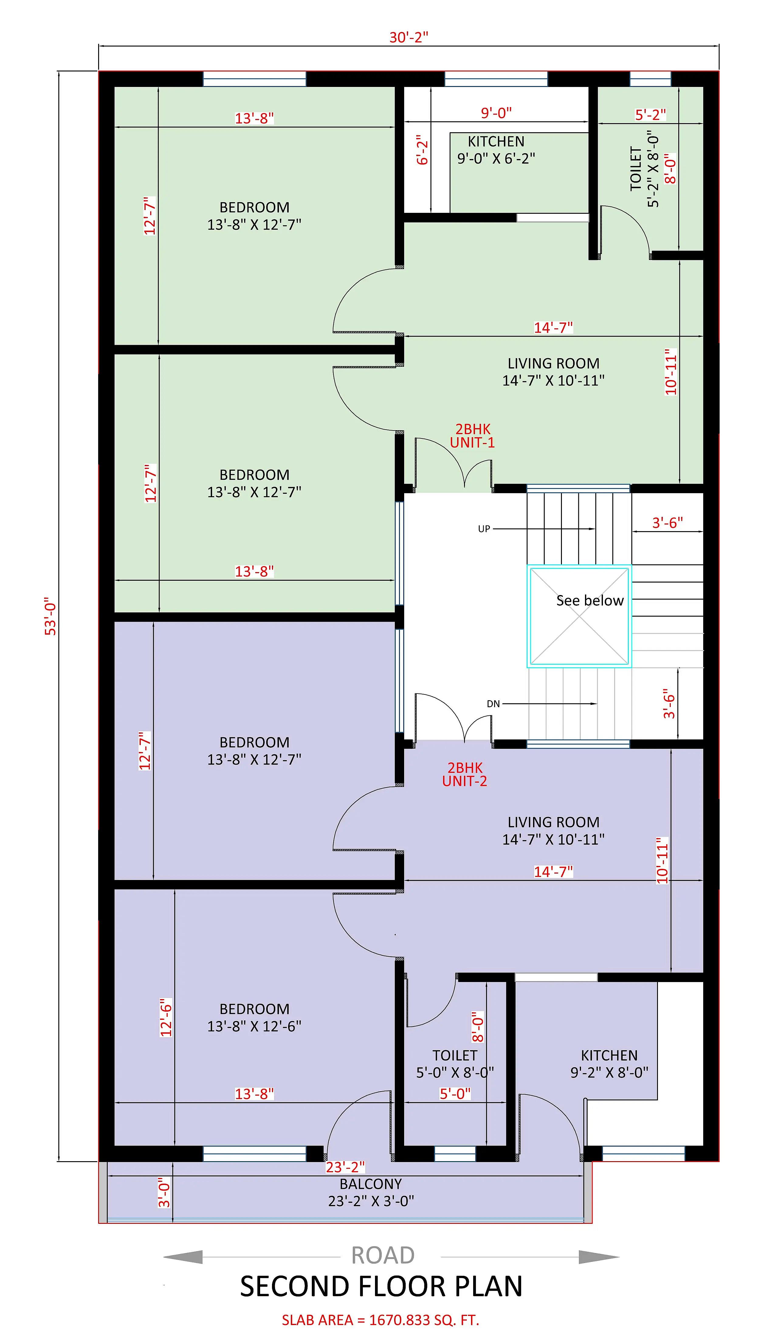 30X53 Apartment plan- 1590 sqft Residential Cum Commercial house design At Bijnor thumbnail 4 — Project ID 8505