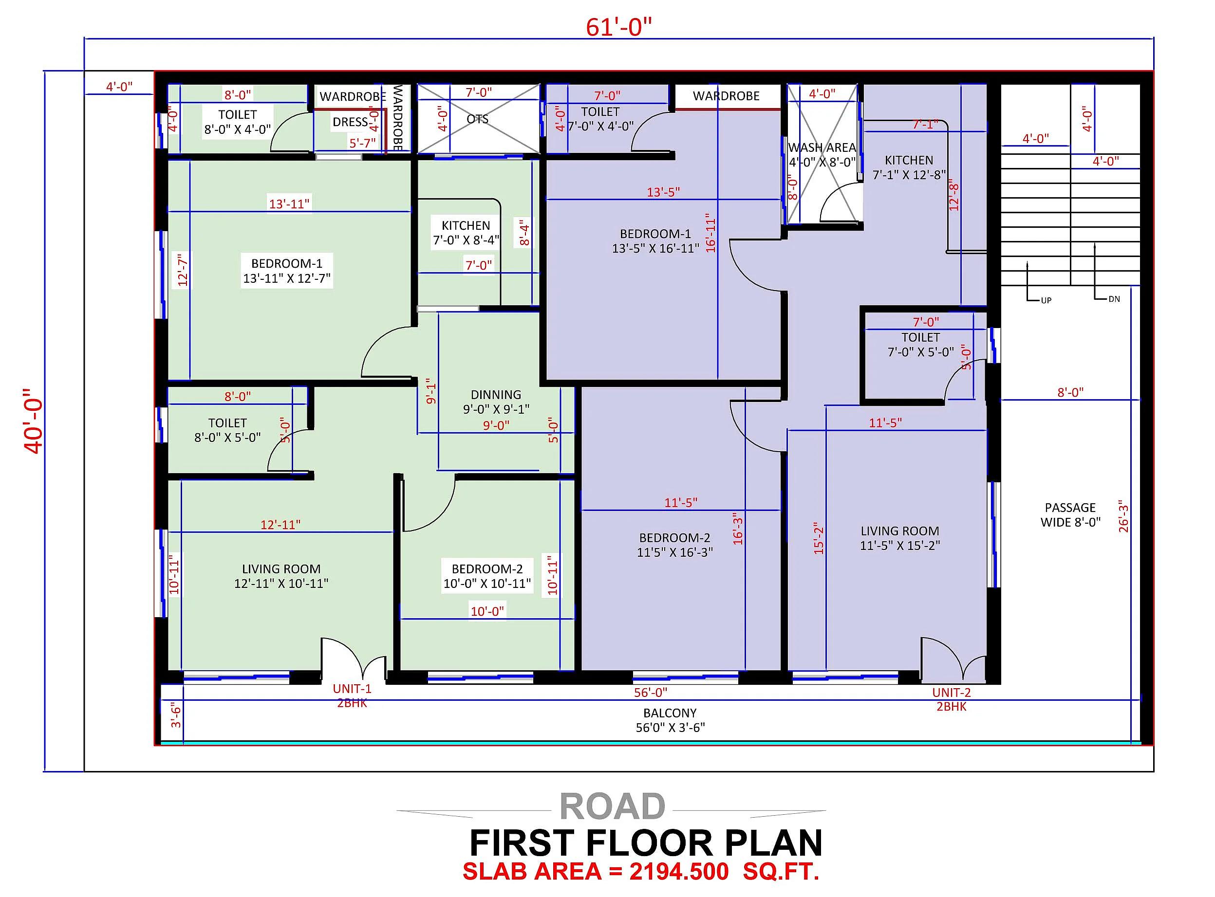 61X40 House plan- 2440 sqft Residential Cum Commercial house design At Singrauli thumbnail 3 — Project ID 8507