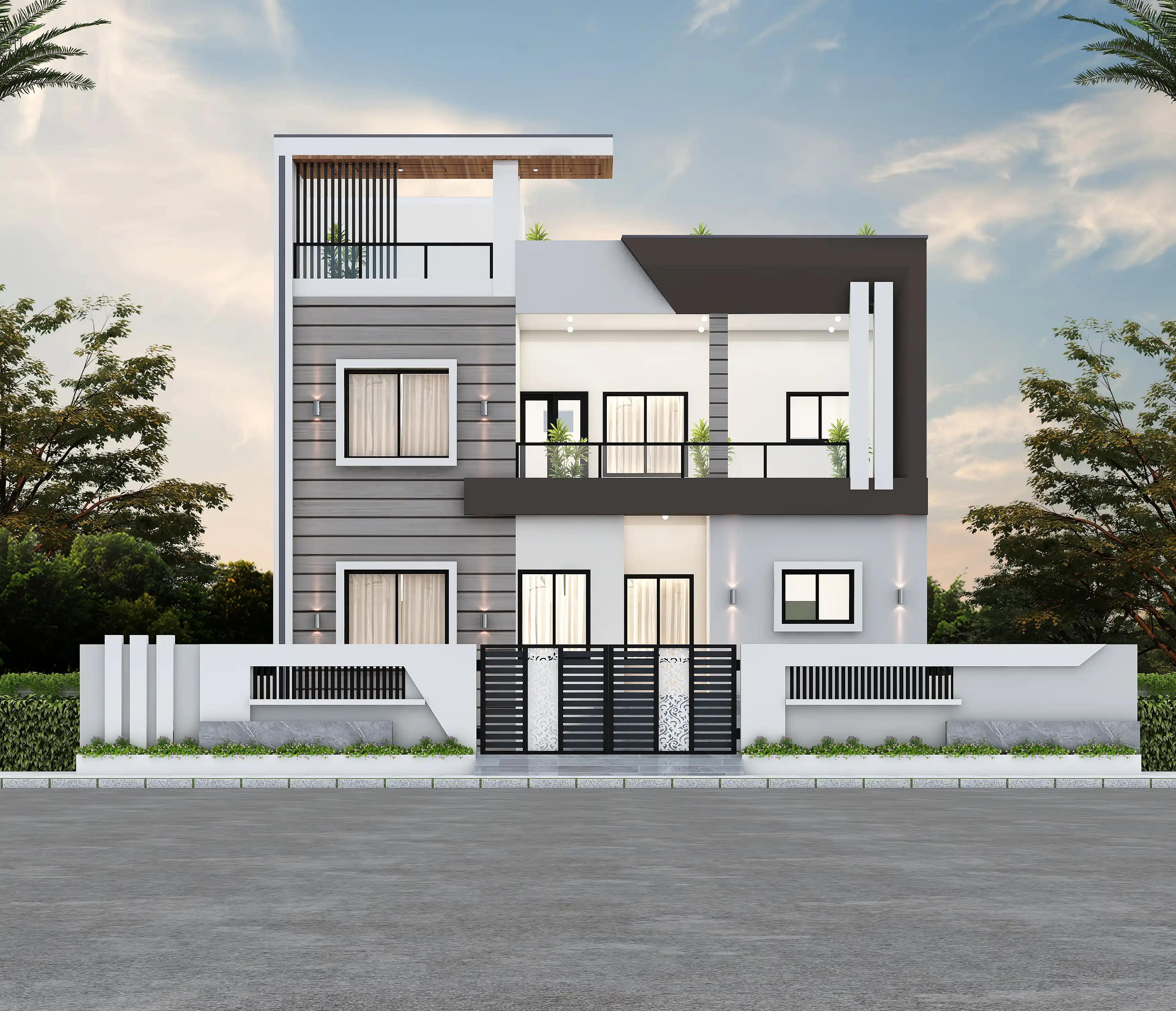 48X71 House plan- 3408 sqft Residential house design At Rajauli thumbnail 1 — Project ID 8517