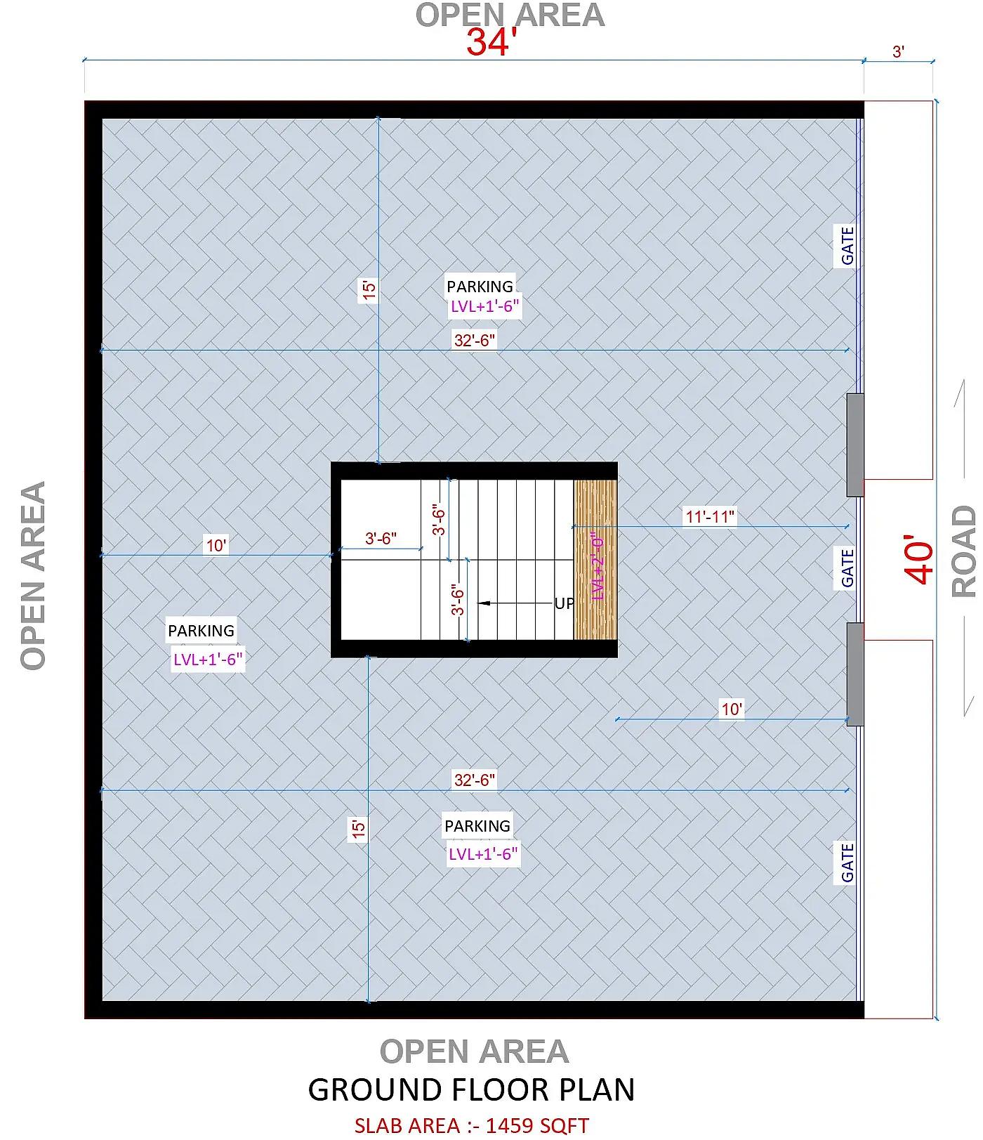 40X34 House plan- 1360 sqft Residential house design At Thane thumbnail 2 — Project ID 8520