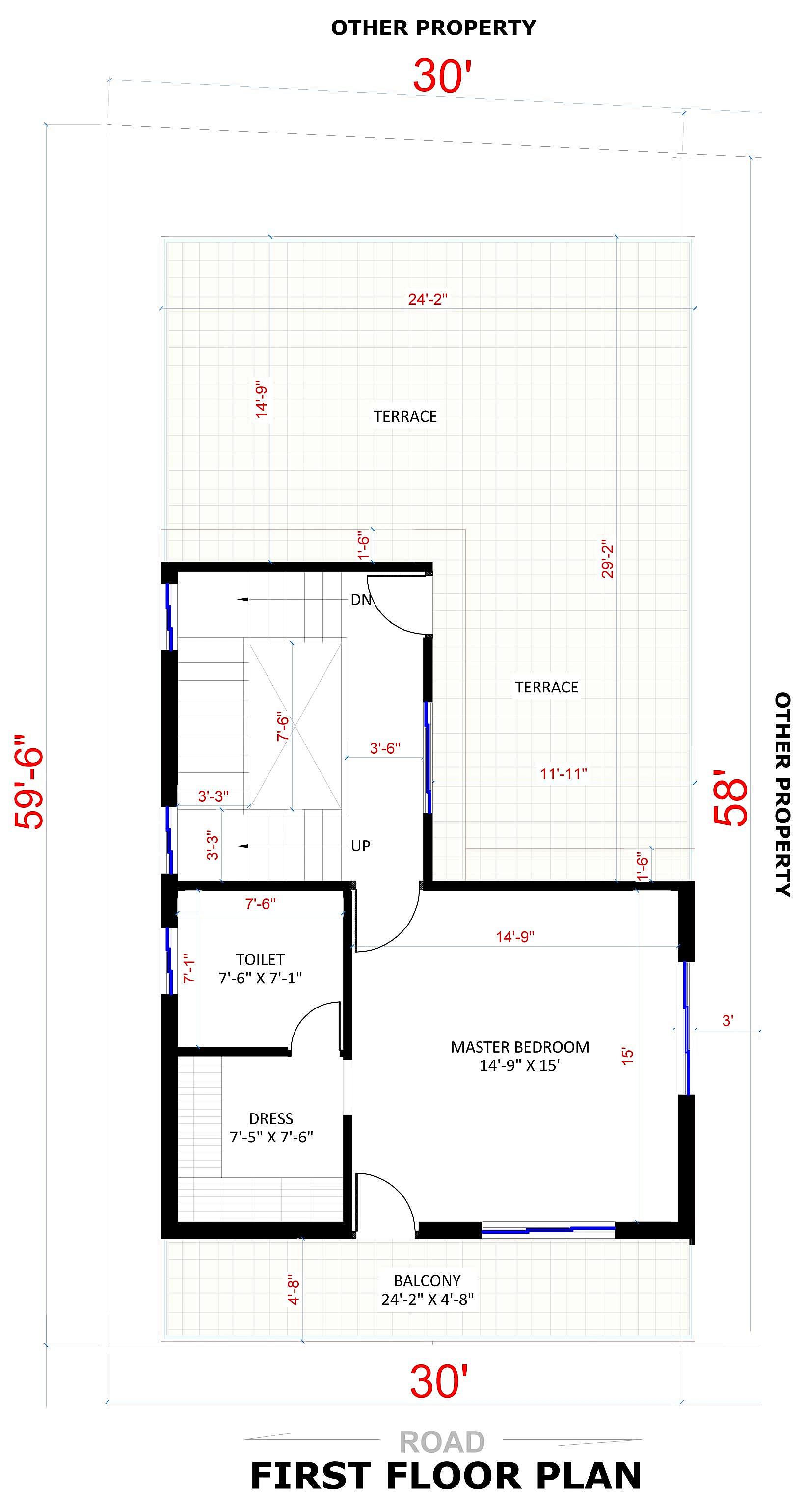 30X60 House plan- 1800 sqft Residential house design At Cuddalore thumbnail 3 — Project ID 8523