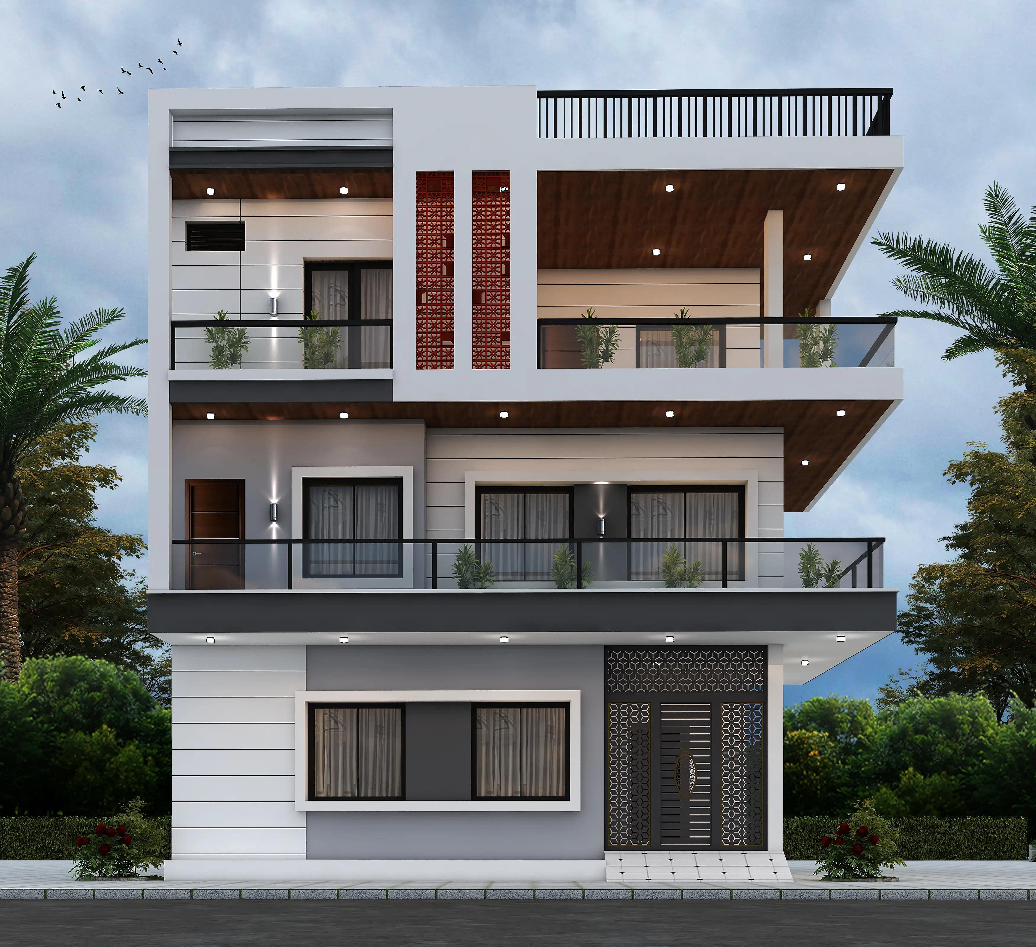31X35 Residential House with Rental House plan- 1085 sqft Residential house design At New Delhi thumbnail 2 — Project ID 8527