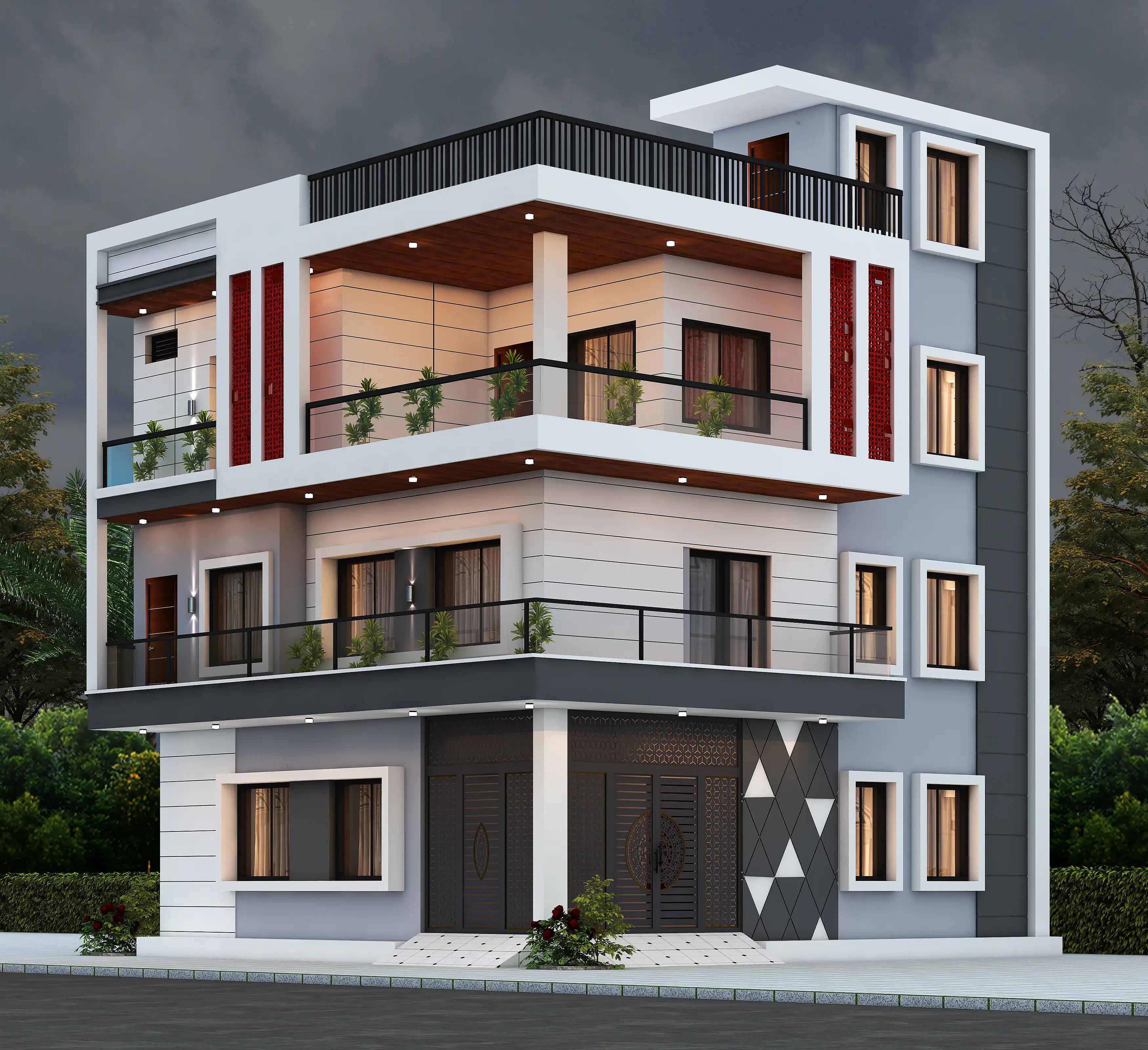 31X35 Residential House with Rental House plan- 1085 sqft Residential house design At New Delhi thumbnail 1 — Project ID 8527
