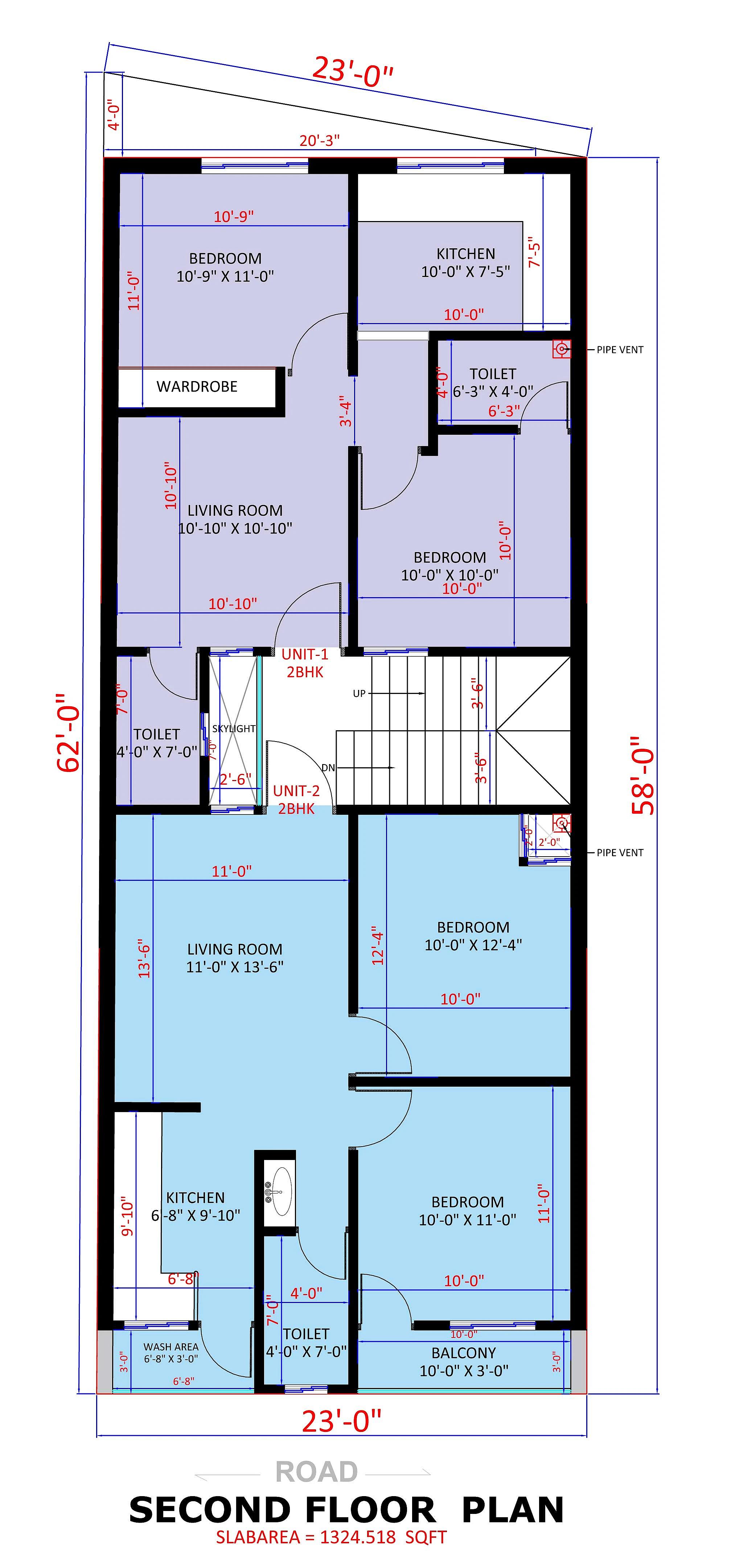 23X60 House plan- 1380 sqft Residential Cum Commercial house design At Mumbai thumbnail 4 — Project ID 8530