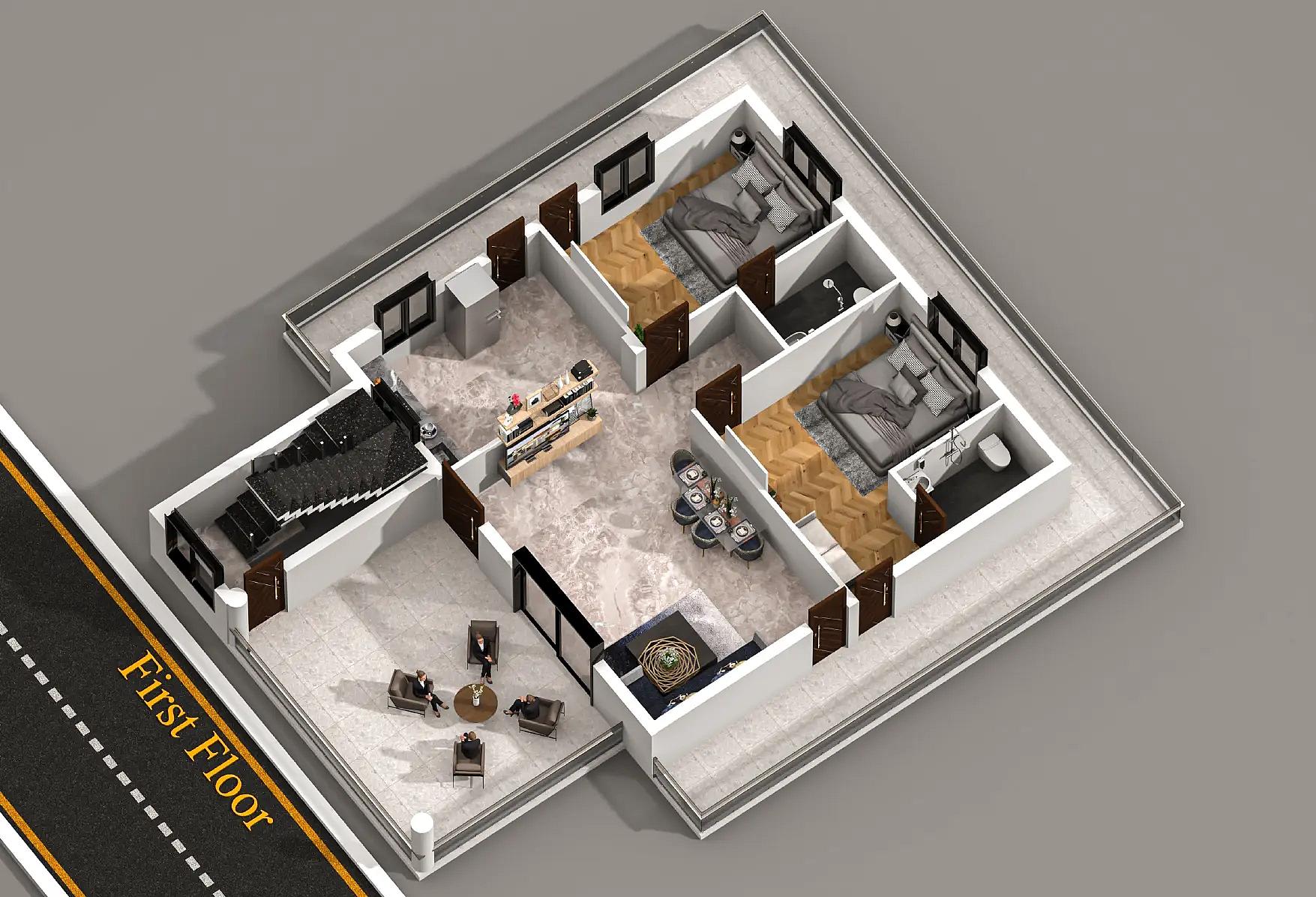 42X50 House plan- 2100 sqft Residential house design At Pune thumbnail 4 — Project ID 8531