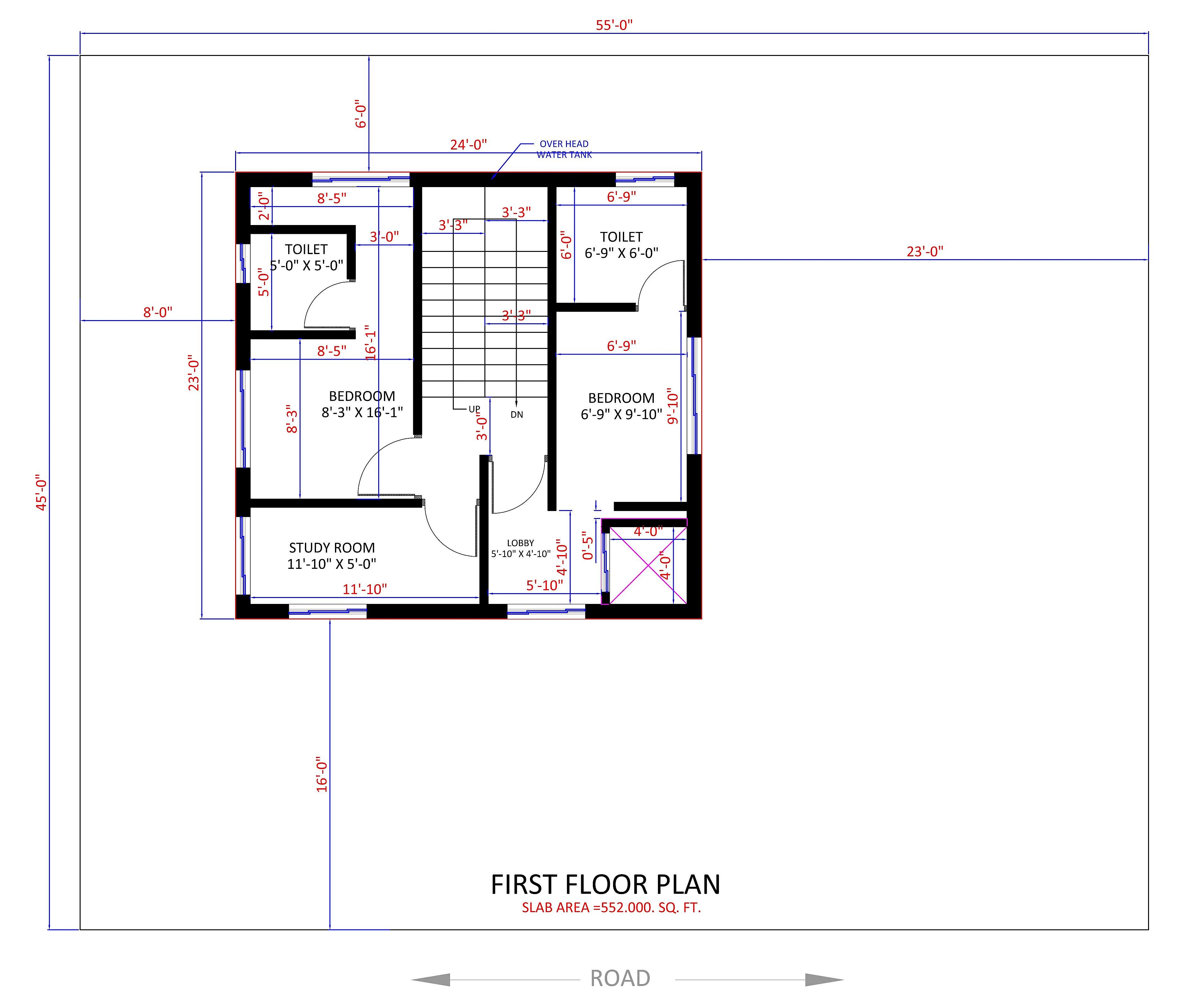 24X23 House plan- 552 sqft Residential house design At Mumbai thumbnail 3 — Project ID 8533