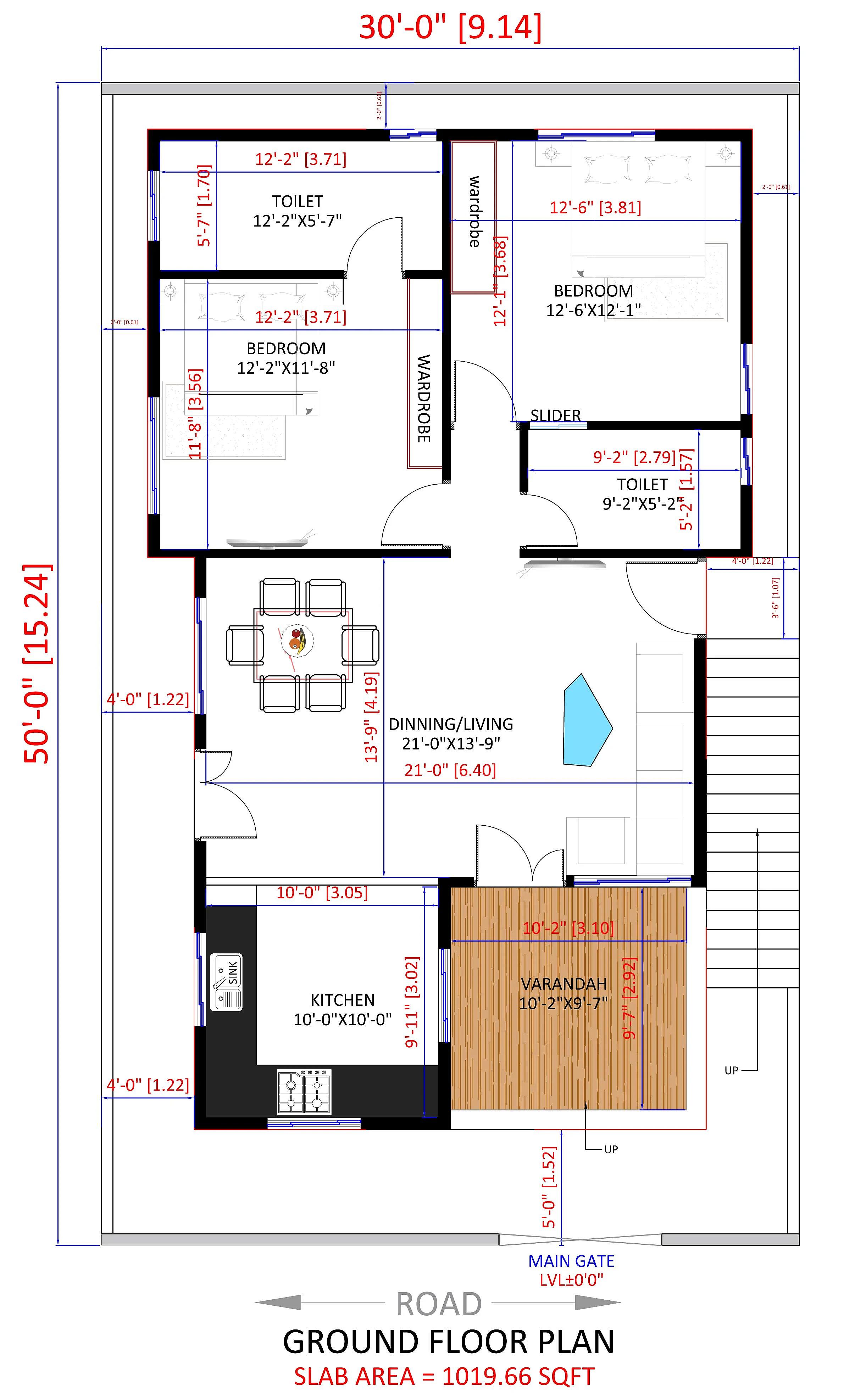 30X50 House plan- 1500 sqft Residential house design At Chickballapur thumbnail 2 — Project ID 8535