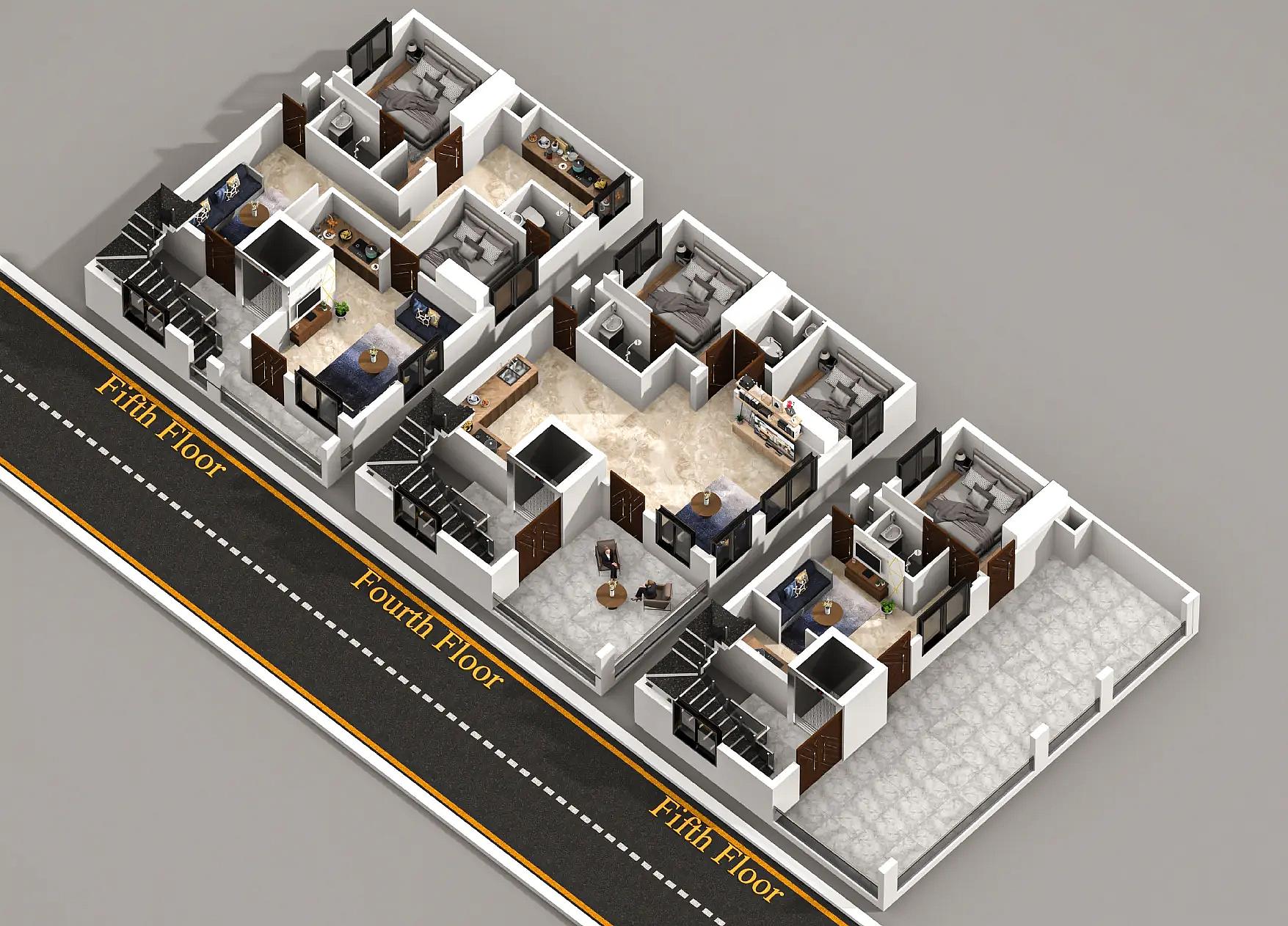29X39 Apartment plan- 1131 sqft Residential house design At Bangalore thumbnail 3 — Project ID 8538