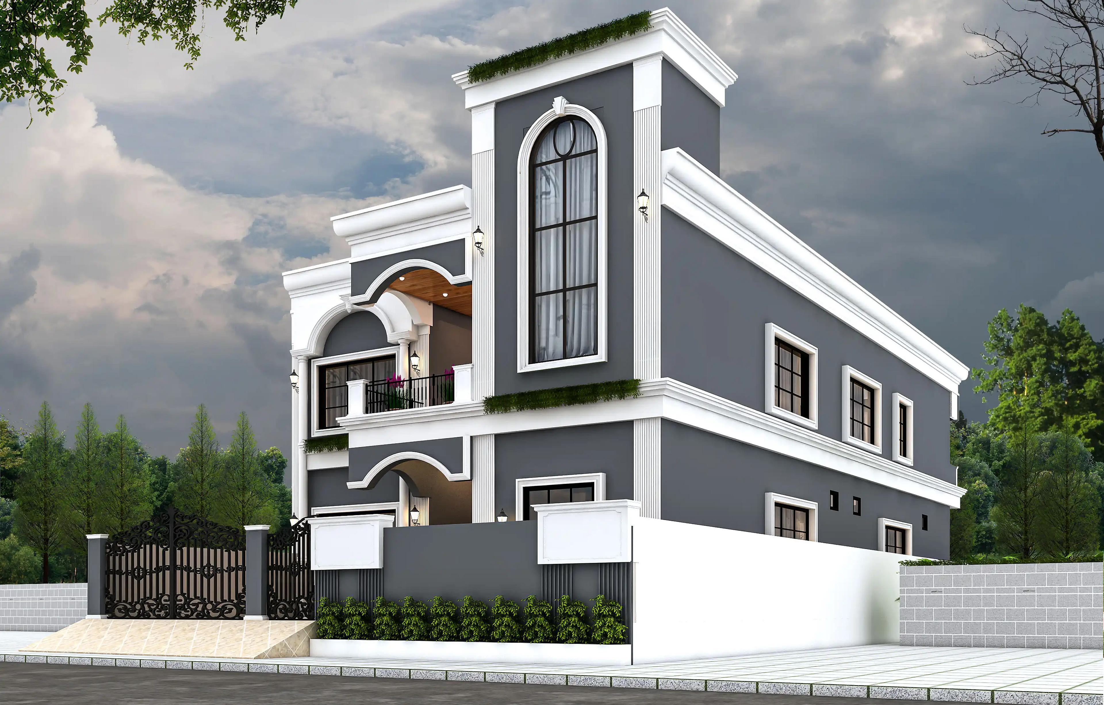 40X83 Apartment plan- 3320 sqft Residential Cum Commercial house design At Ambala — photo 1 — Project ID 8541