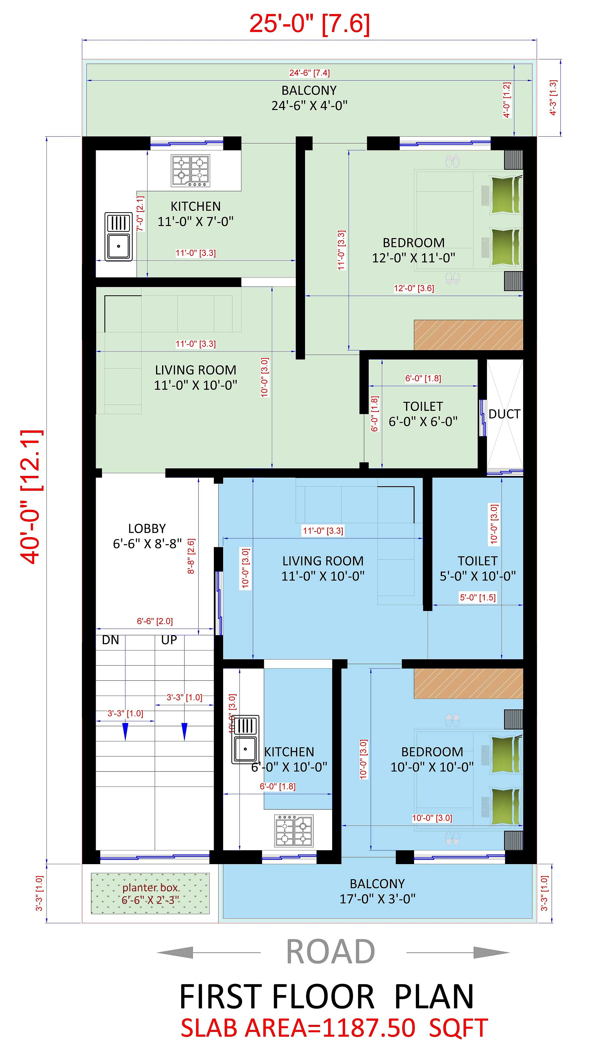 25X40 House plan- 1000 sqft Residential Cum Commercial house design At Nagpur thumbnail 3 — Project ID 8542