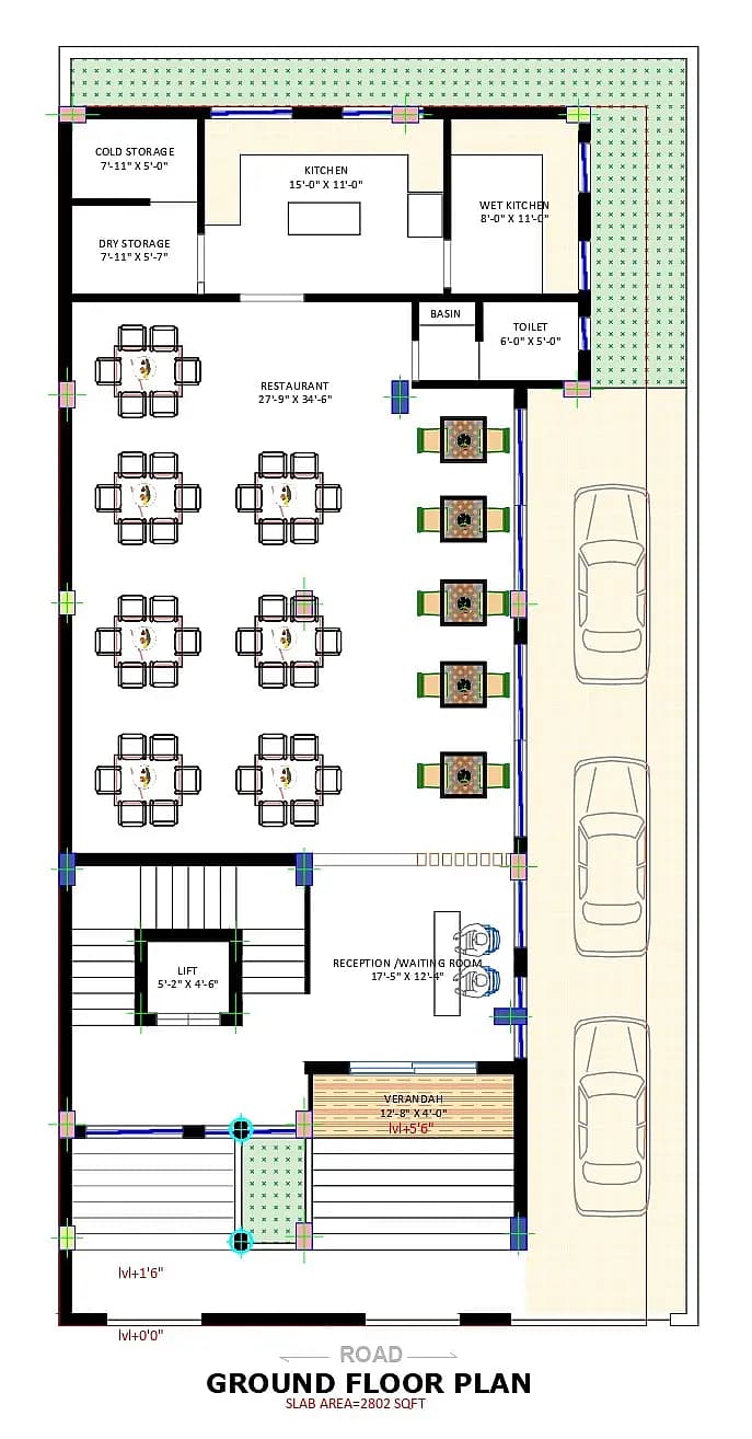 40X80 Residential With Rental Apartment plan- 3200 sqft Residential Cum Commercial house design At Lucknow thumbnail 3 — Project ID 8544