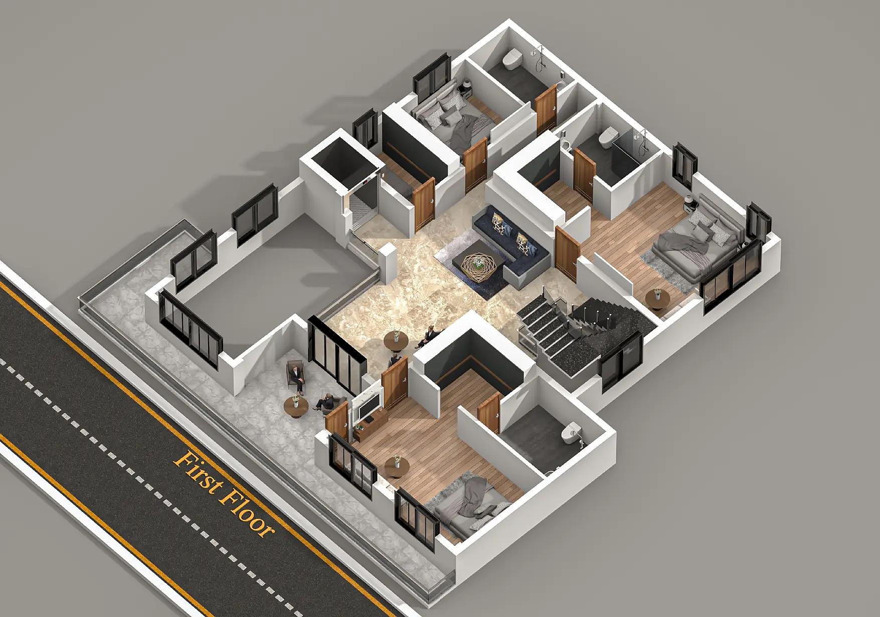 52X75 House with Gym plan- 3900 sqft Residential house design At Burhanpur thumbnail 5 — Project ID 8545