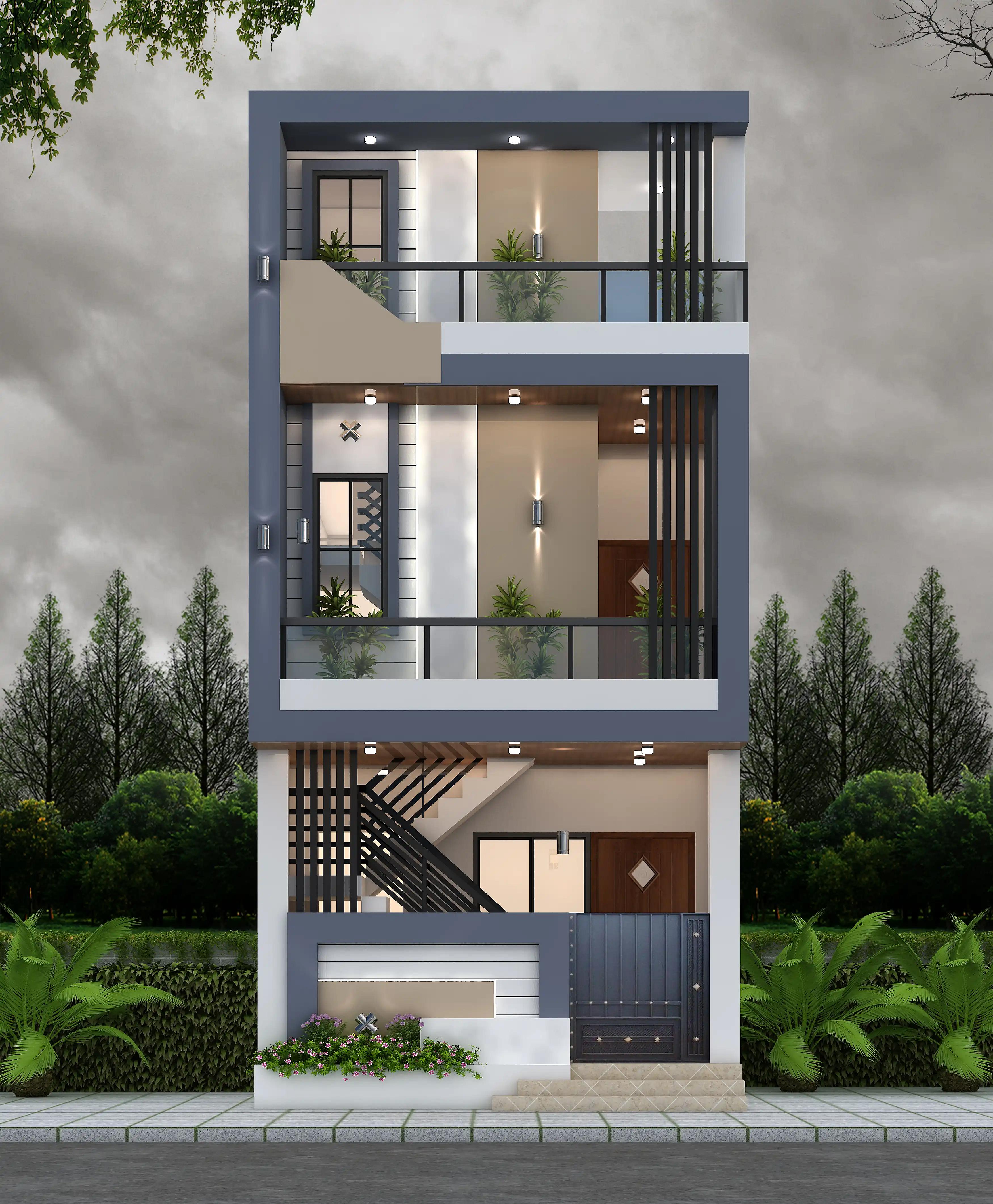 16X30 House plan- 480 sqft Residential house design At Dwarka thumbnail 1 — Project ID 8547