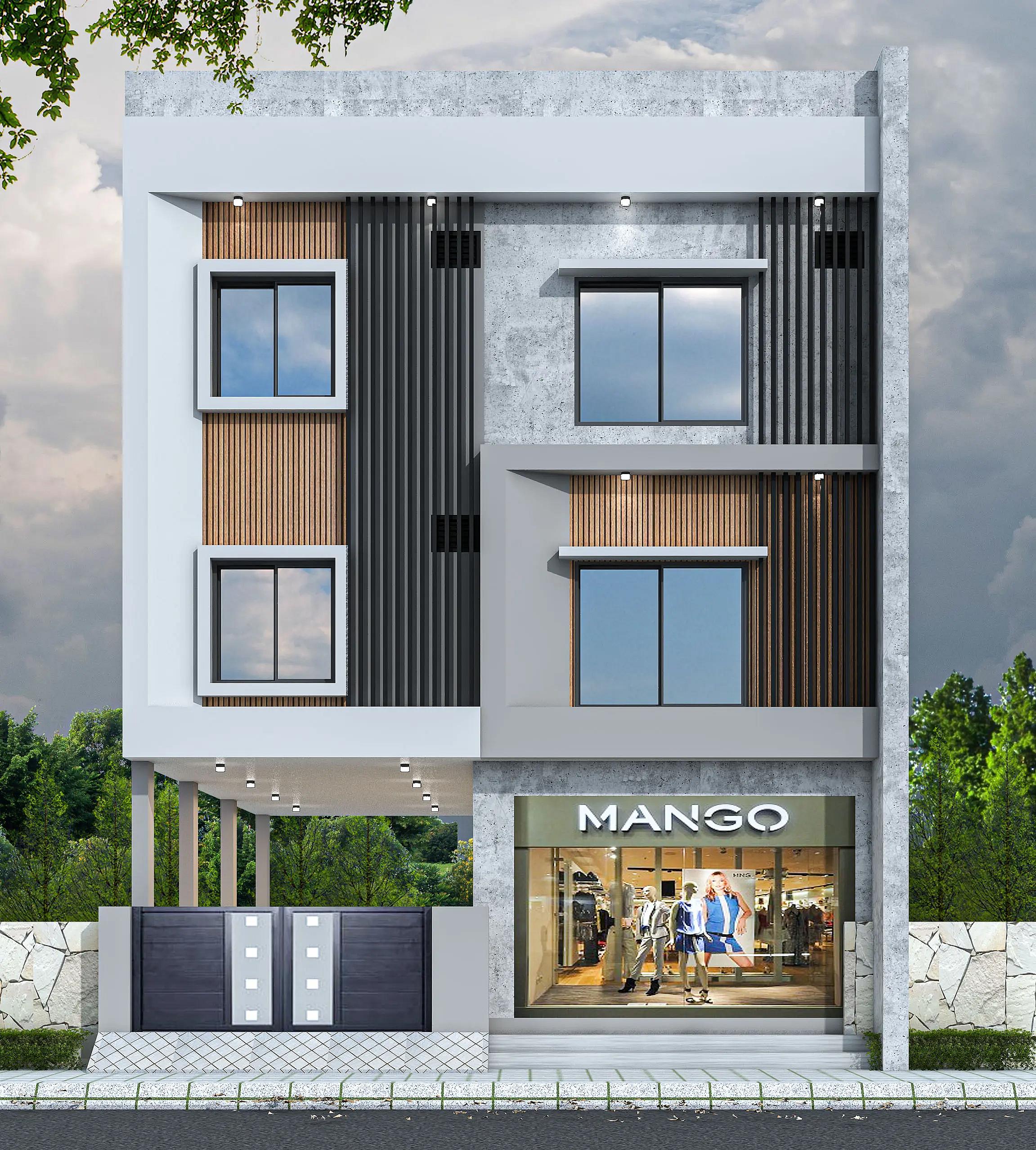 32X43 Residential House with Rental House plan- 1376 sqft Residential house design At Sangamner — photo 1 — Project ID 8548