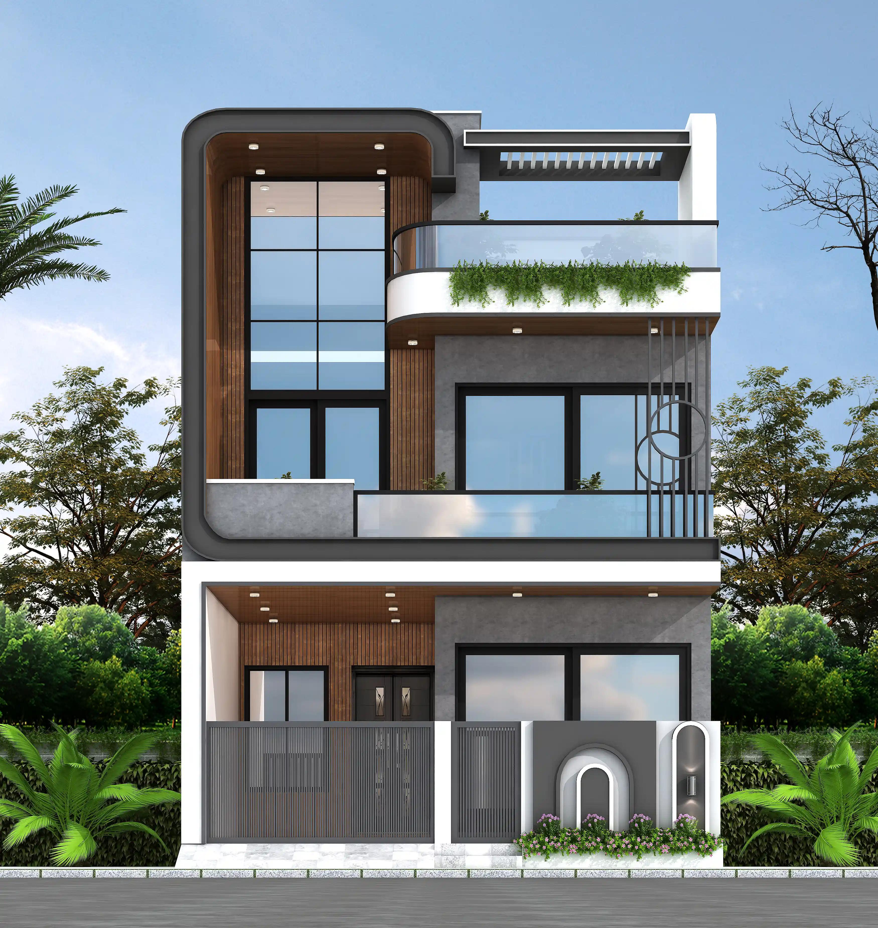 22X65 House plan- 1430 sqft Residential house design At Bhopal thumbnail 1 — Project ID 8550
