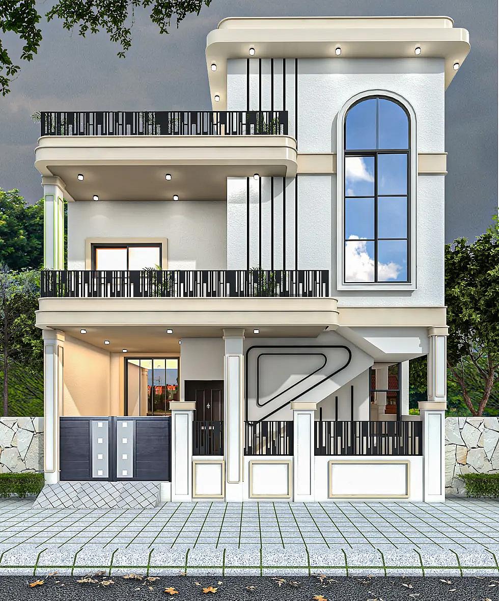 30X50 House With Office plan- 1500 sqft Residential house design At Indore thumbnail 1 — Project ID 8551
