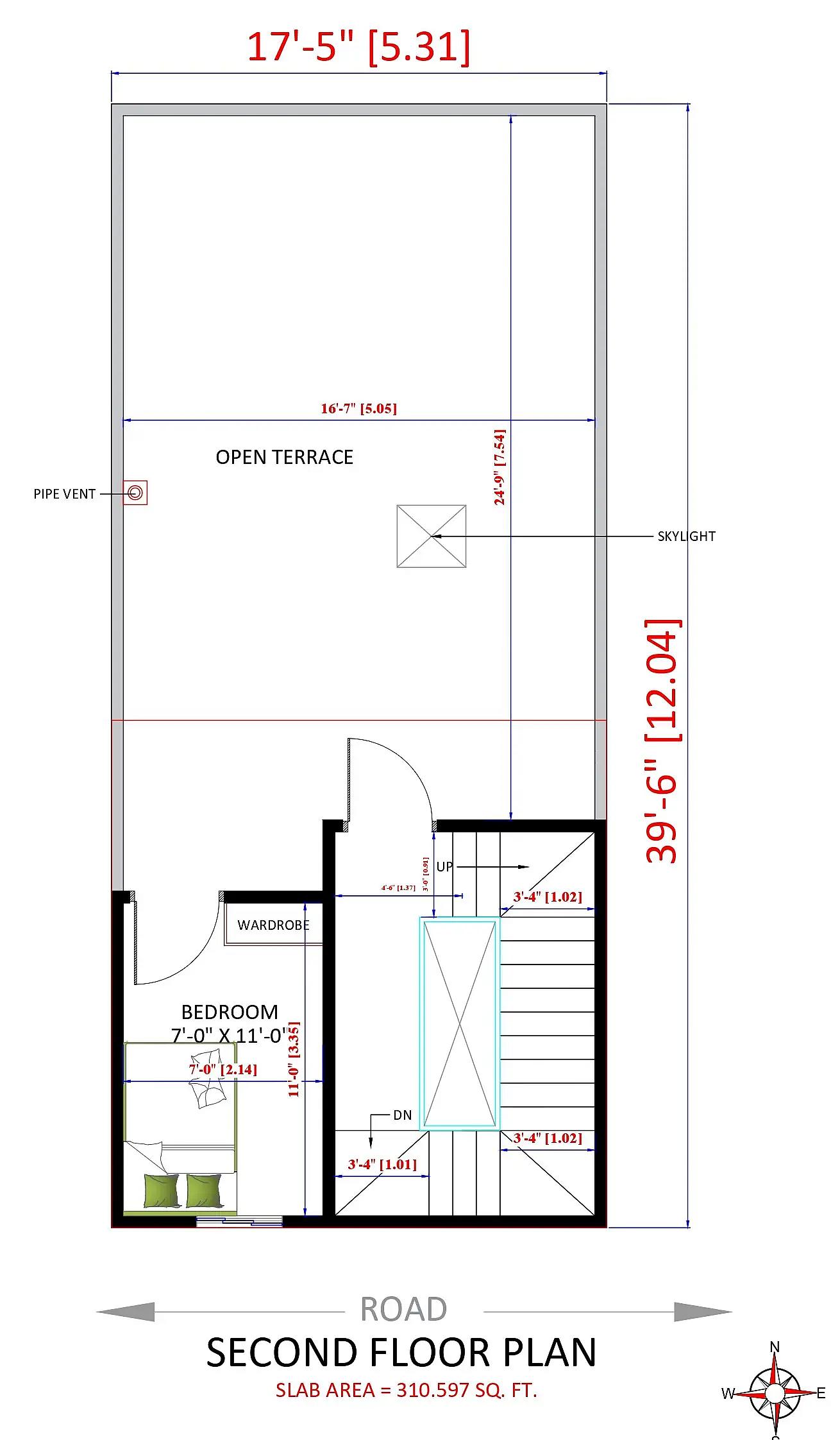 17X39 House plan- 663 sqft Residential house design At Dandeli thumbnail 4 — Project ID 8553